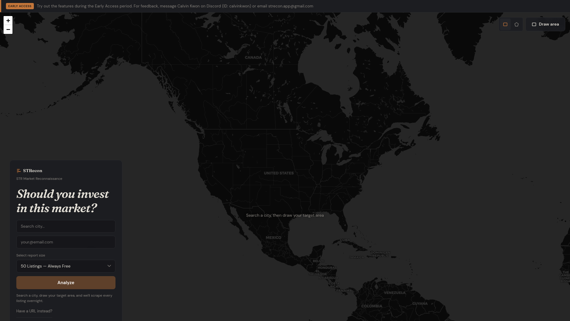 website screenshot of https://strecon.app