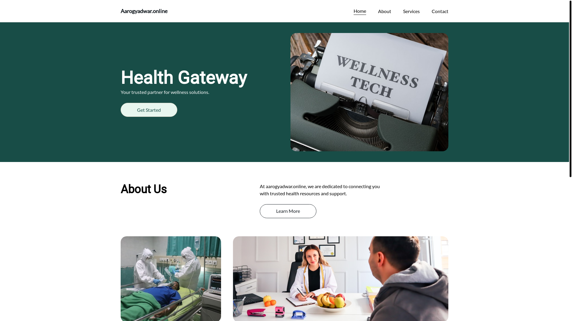 website screenshot of https://aarogyadwar.online/