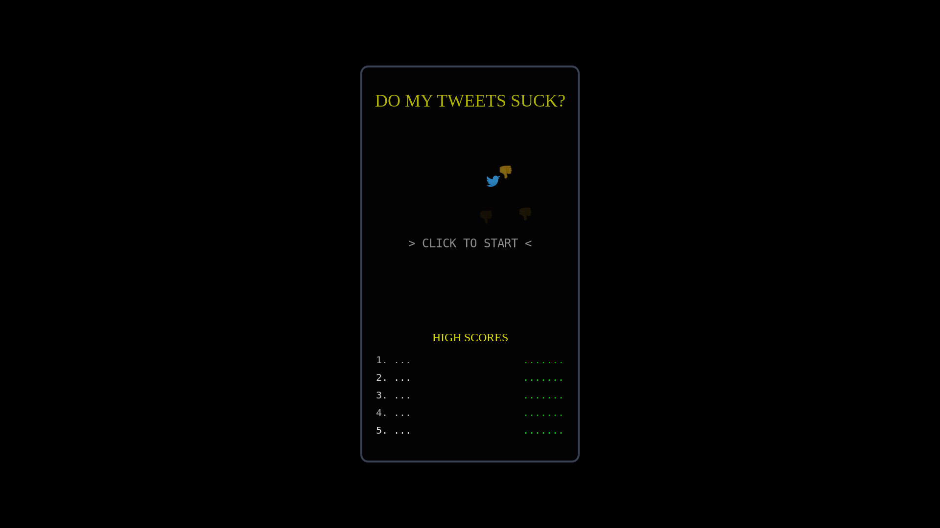 website screenshot of https://domytweetssuck.com/