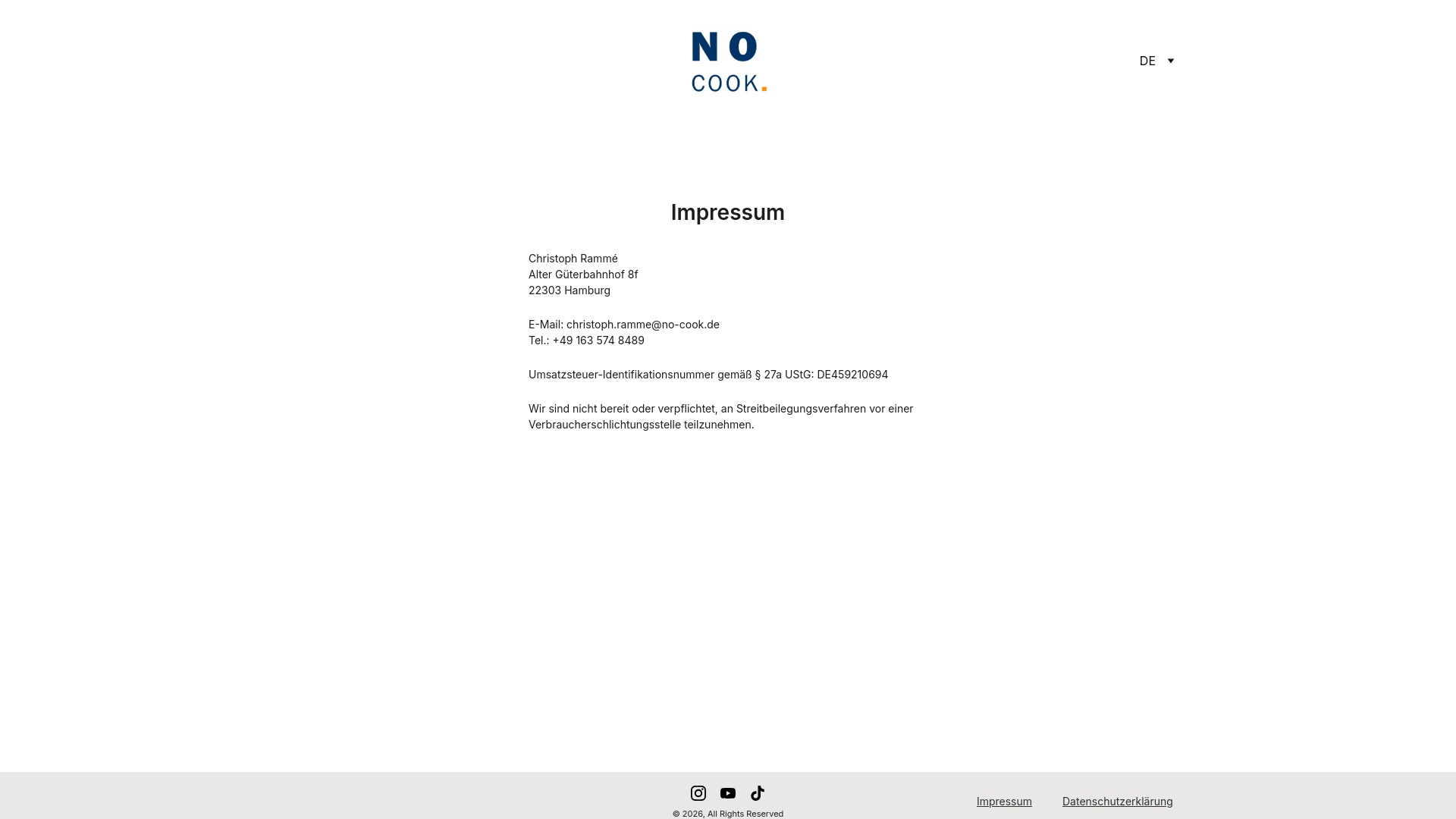 website screenshot of https://no-cook.de/