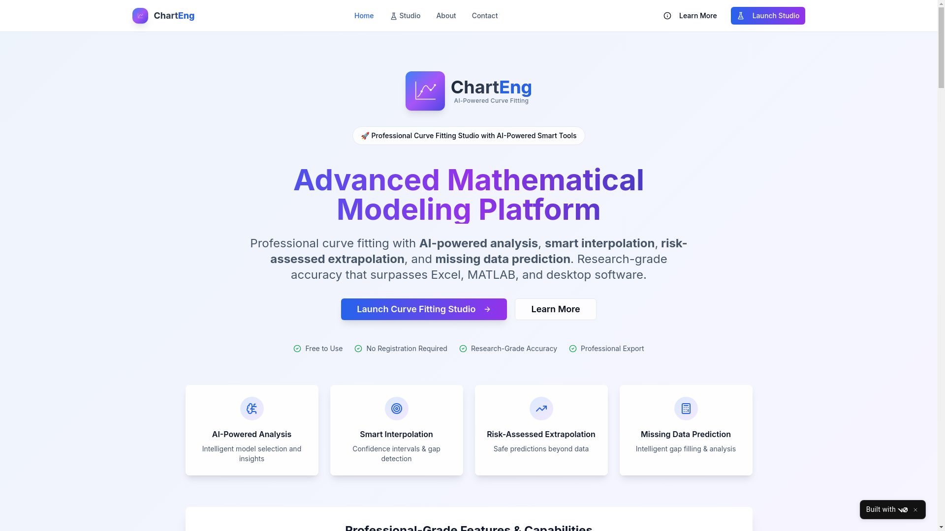 website screenshot of https://chart-eng.com/