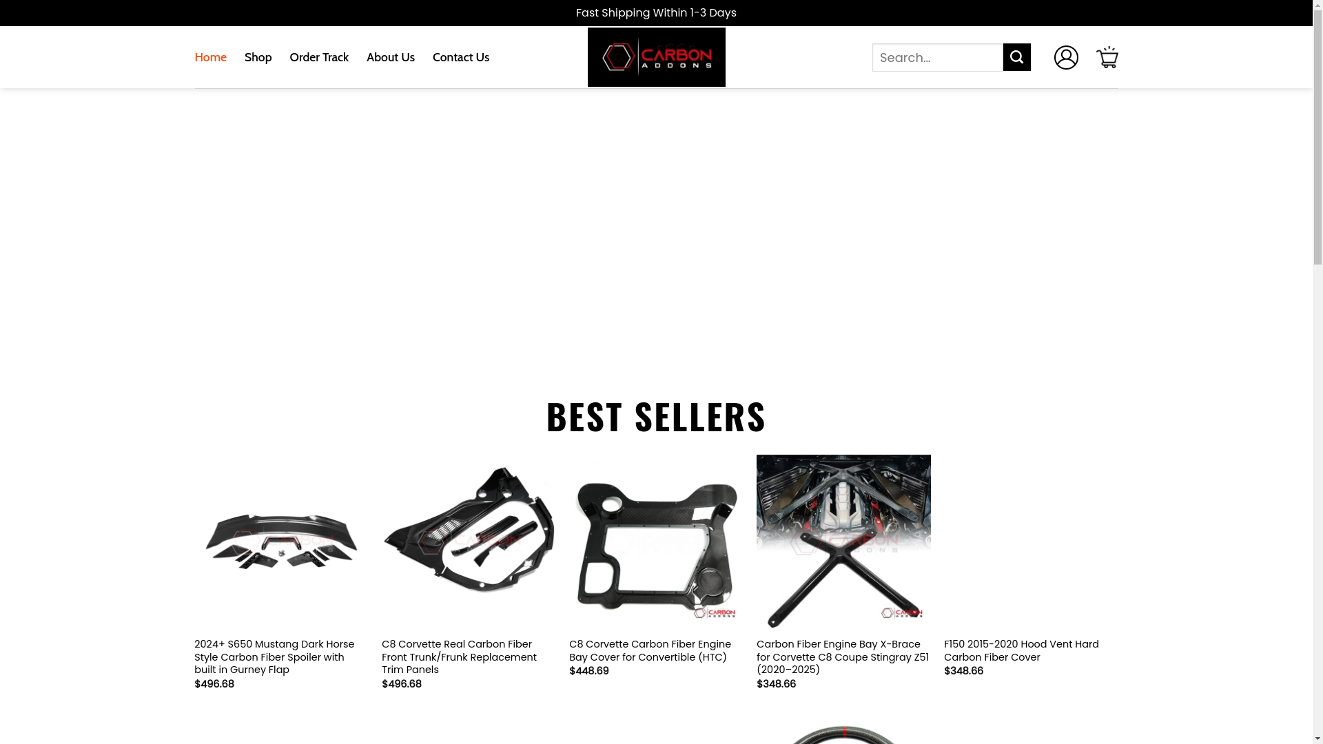 website screenshot of https://supercarbonaddons.shop/