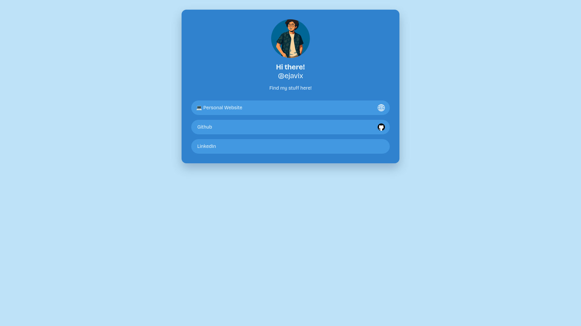 website screenshot of https://ejavix.me/