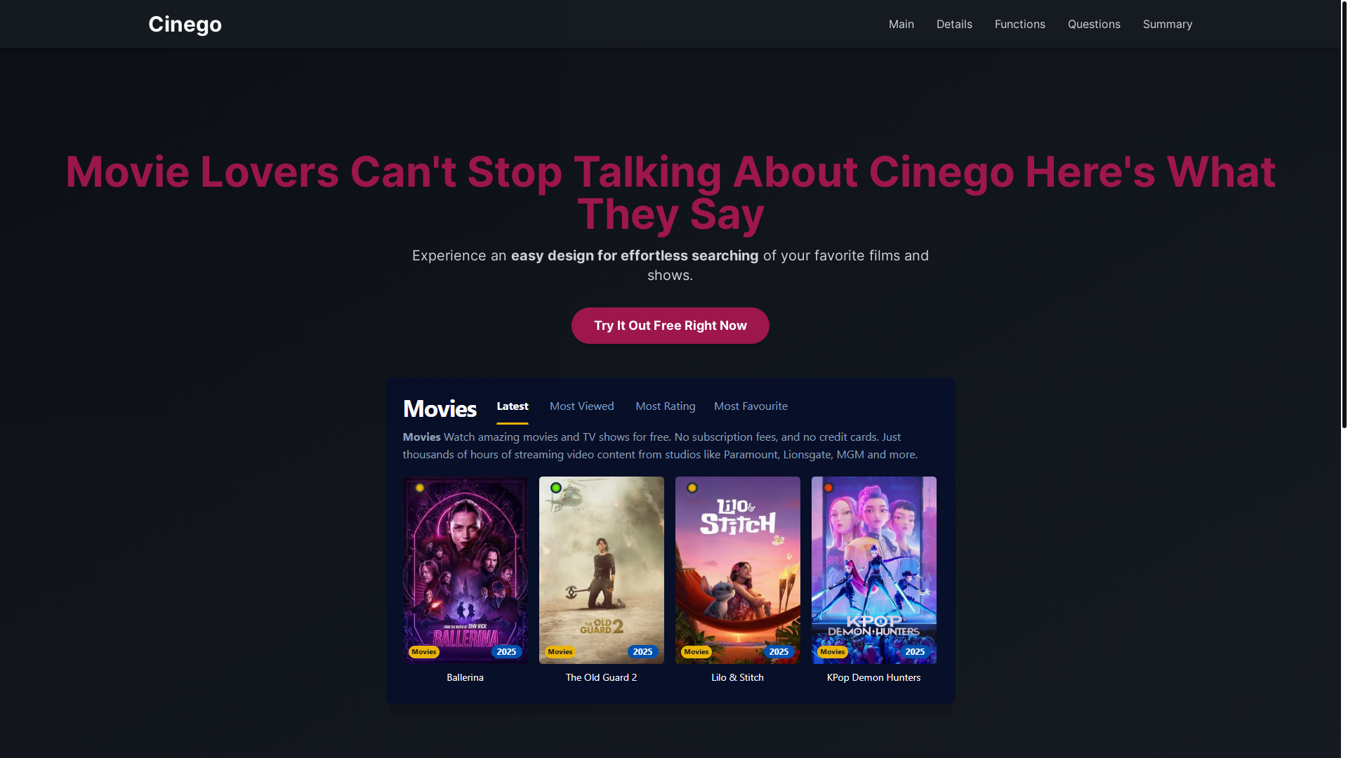website screenshot of https://cinego-sslh.pages.dev/