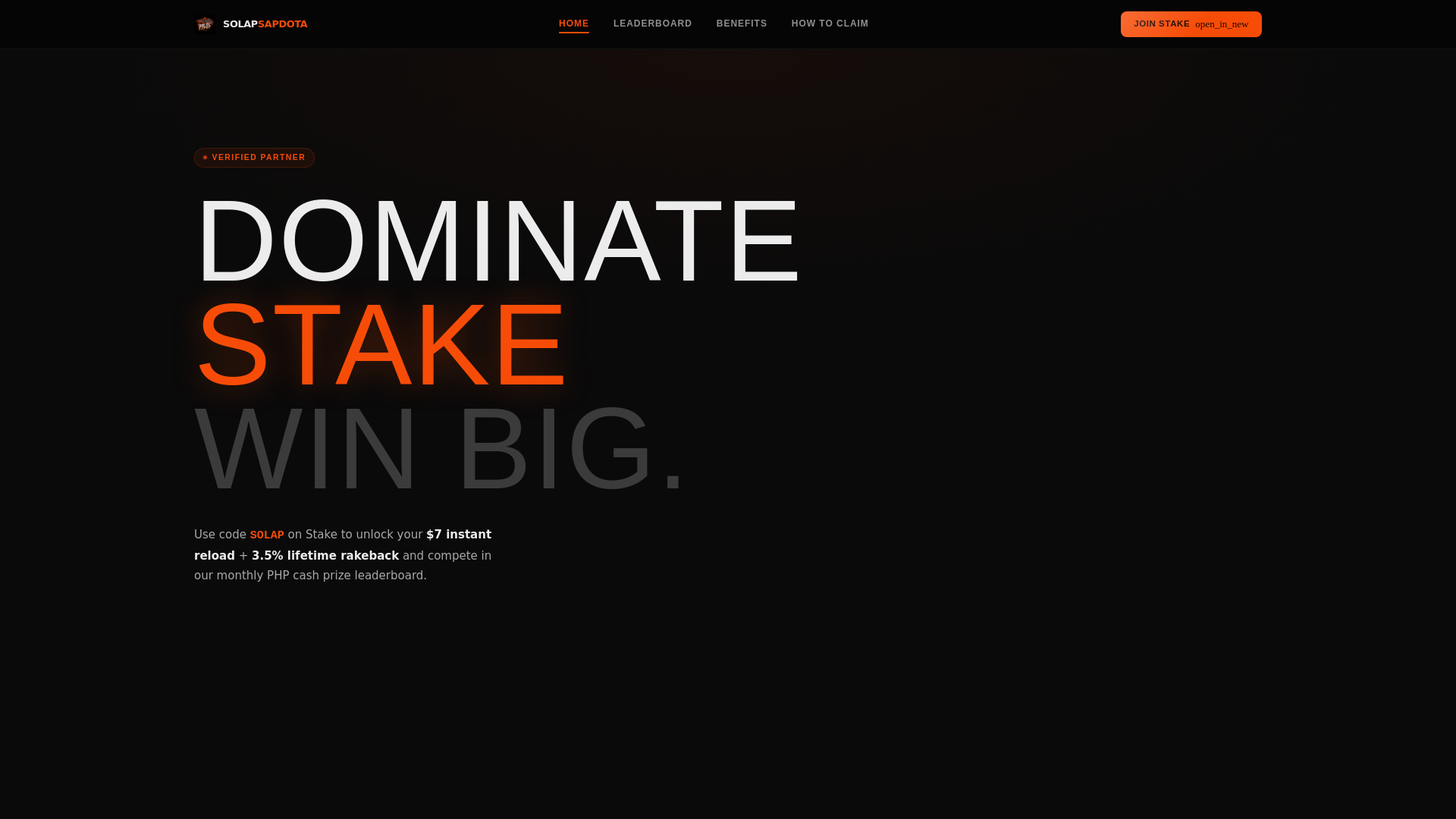 website screenshot of https://solapsapdota.com/