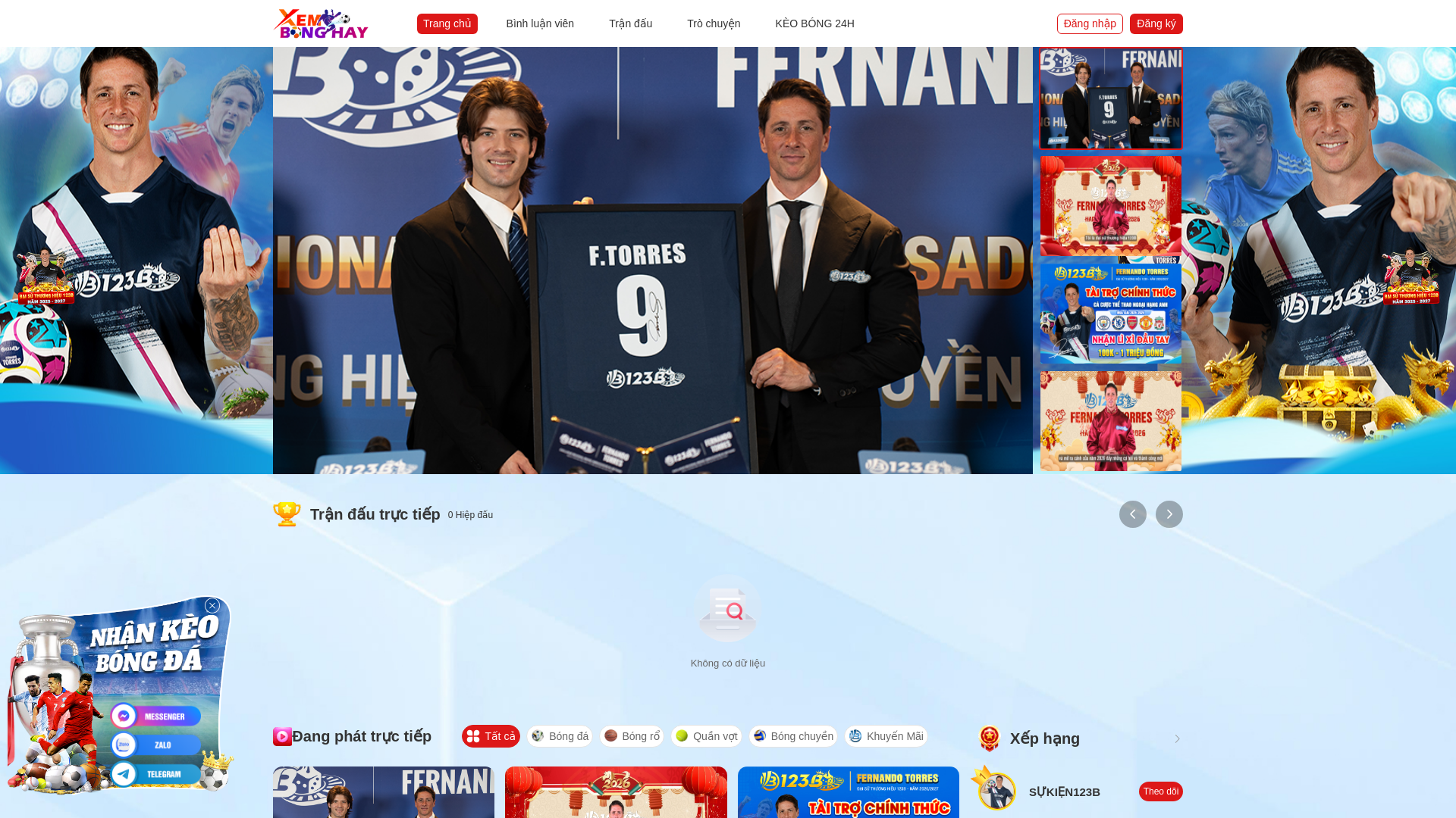 website screenshot of https://xembonghay1.com