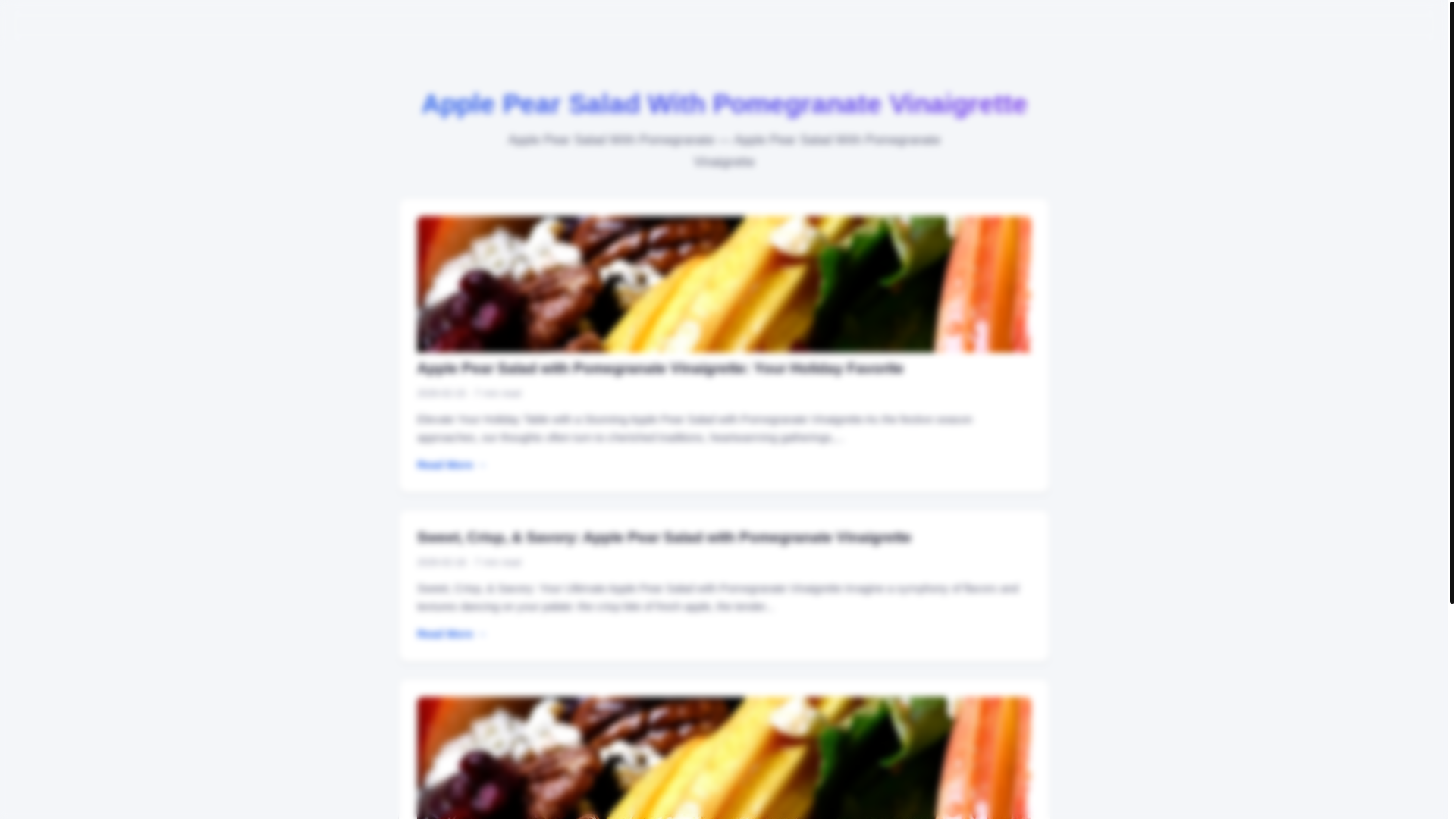 website screenshot of https://apple-pear-salad-with-pomegranate-vinaigrette.pages.dev/