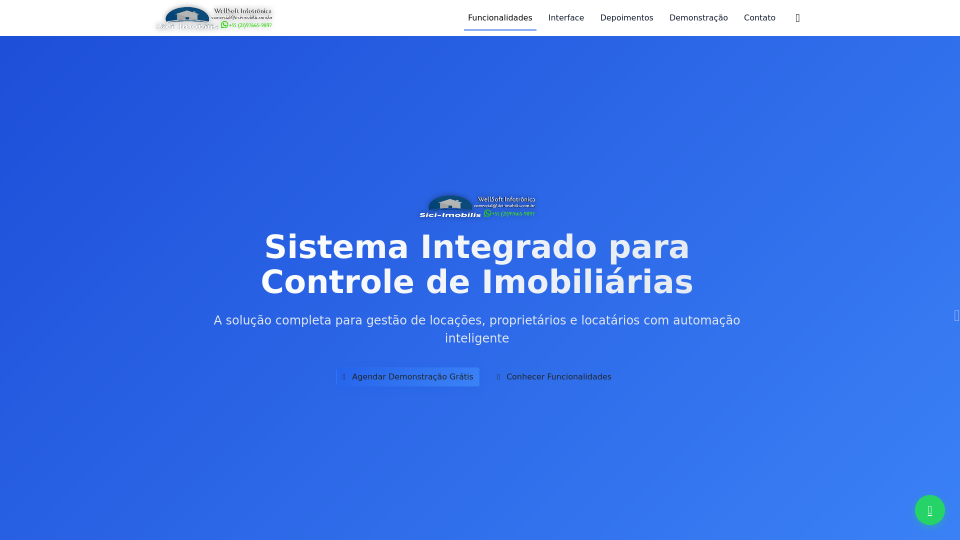website screenshot of https://wellsoft-infotronica.com.br/