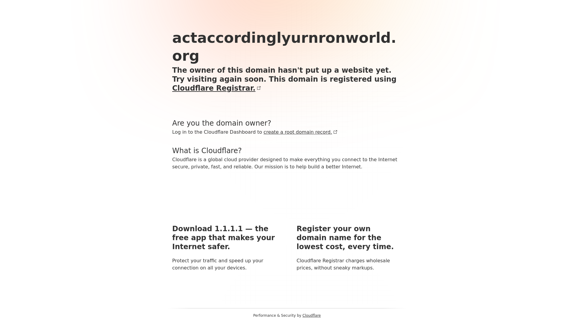 website screenshot of https://actaccordinglyurnronworld.org/
