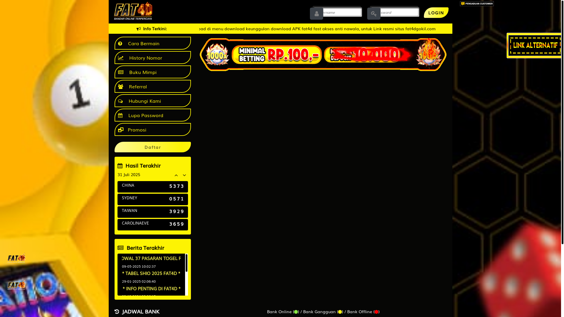website screenshot of https://fat4dno1.com/