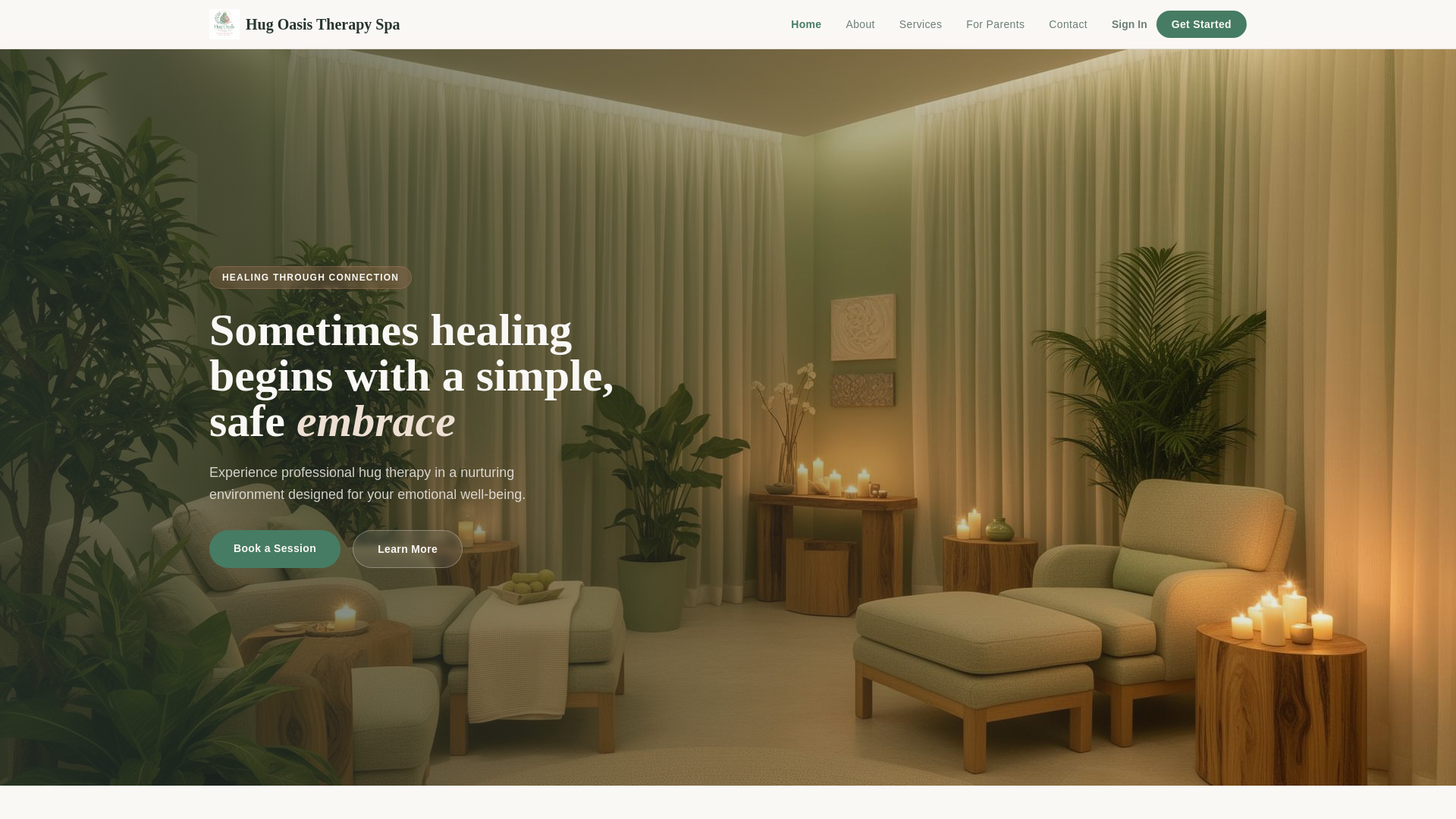 website screenshot of https://hugoasistherapyspa.com