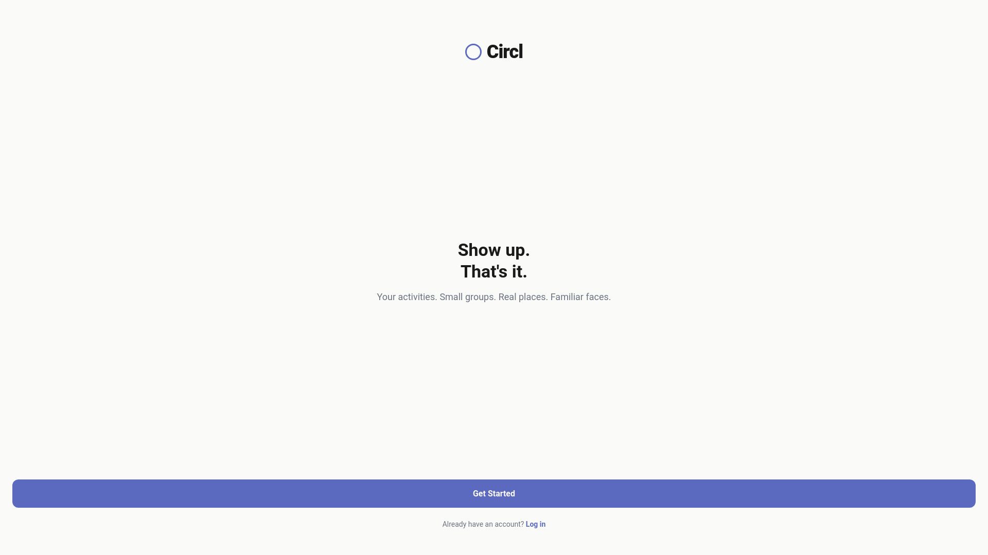 website screenshot of https://circlhangouts.com/