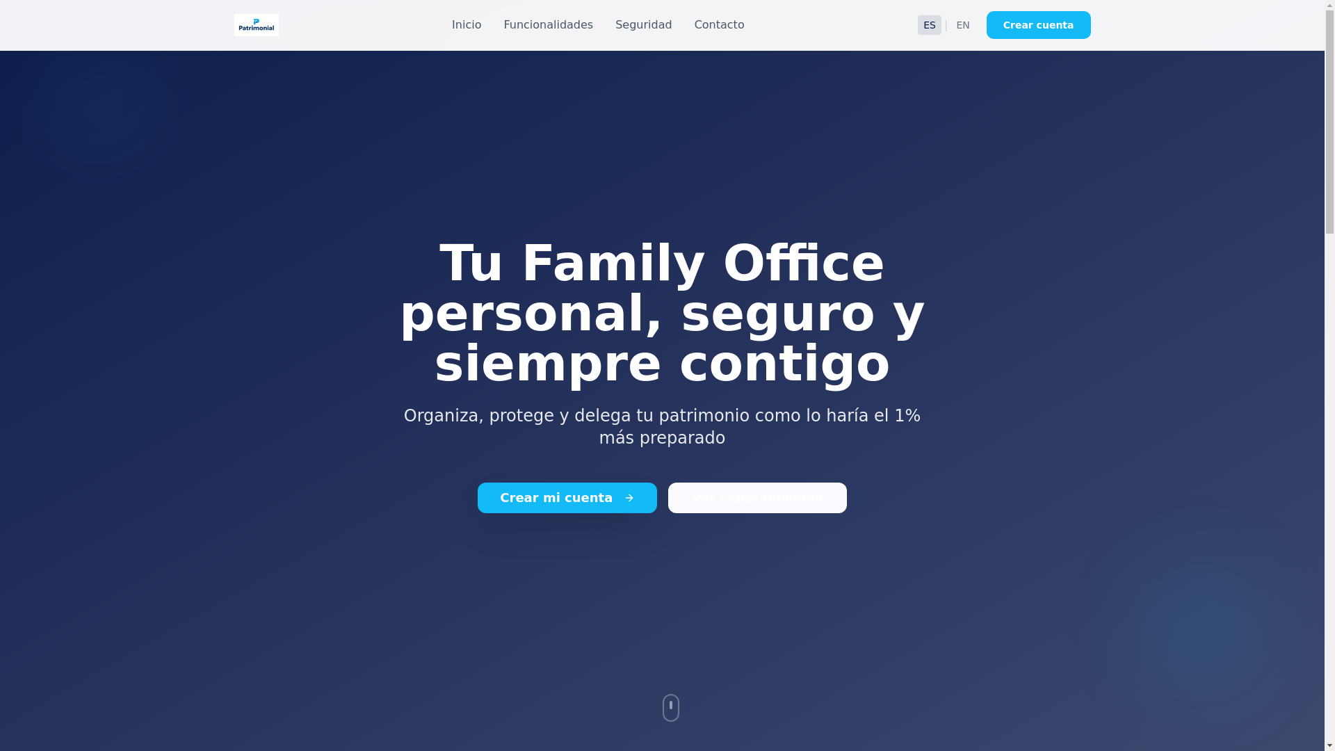 website screenshot of https://patrimonialapp.com/