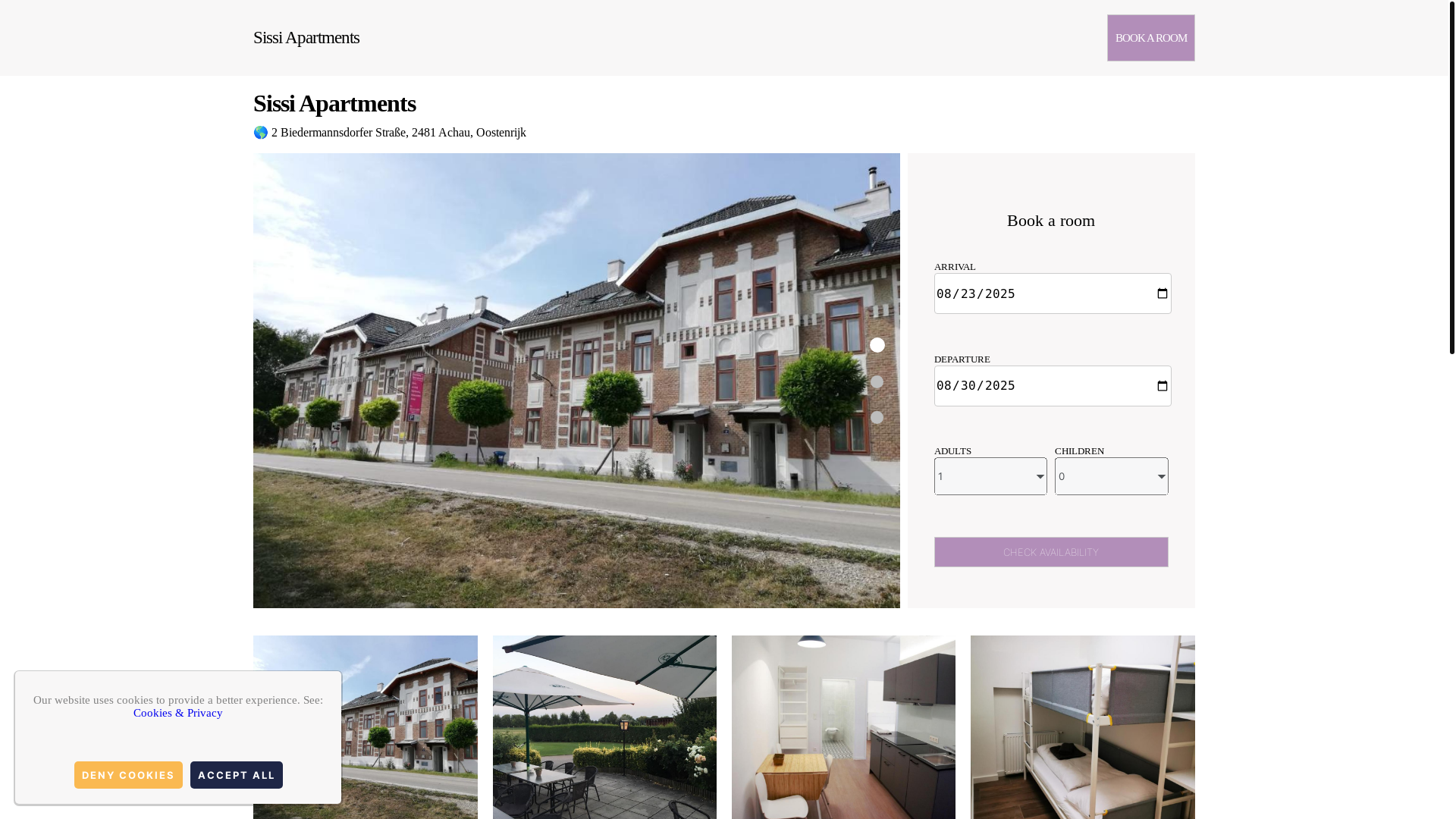 website screenshot of https://sissi-apartment.com.es/
