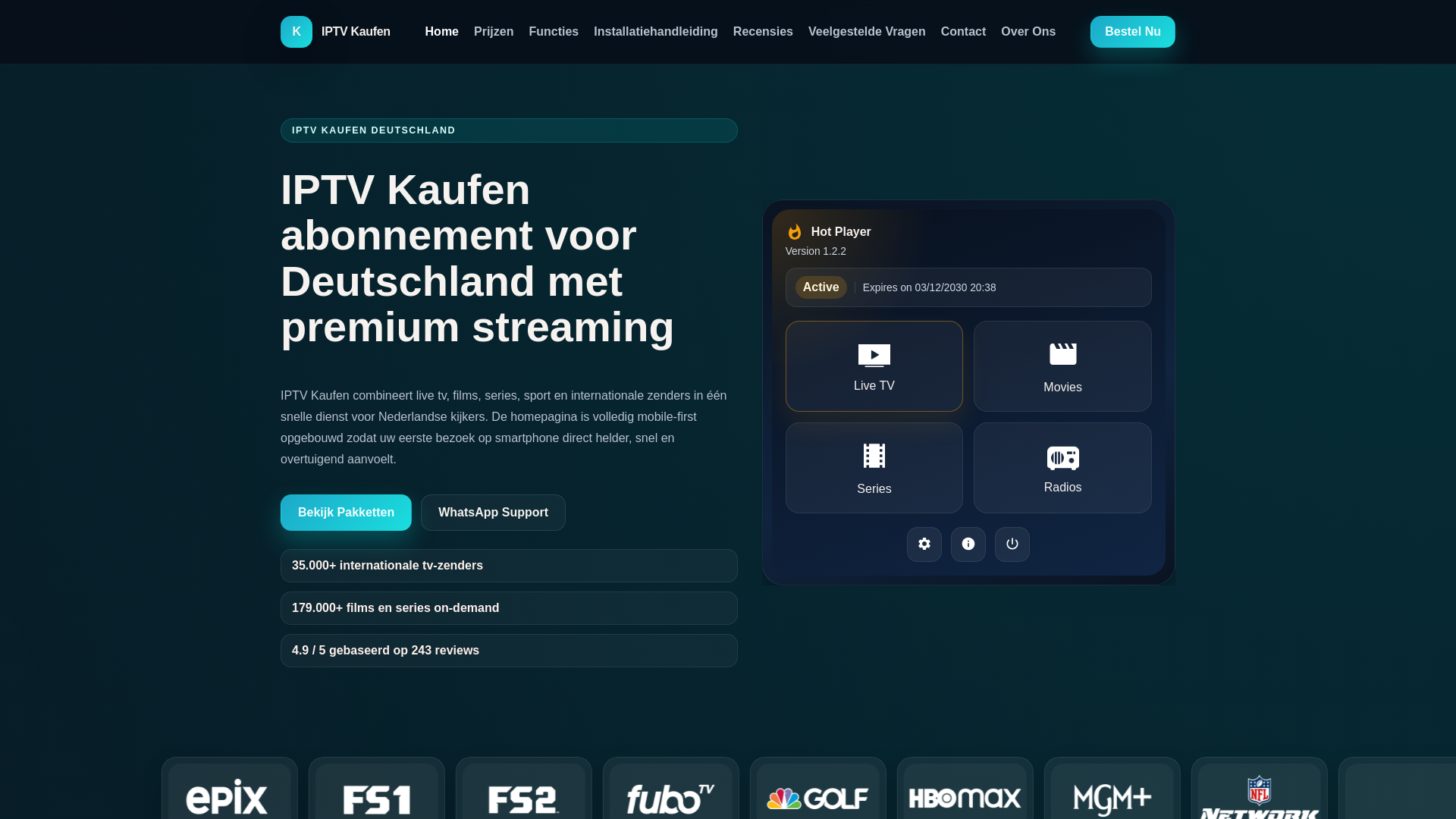 website screenshot of https://iptvkaufen.space/