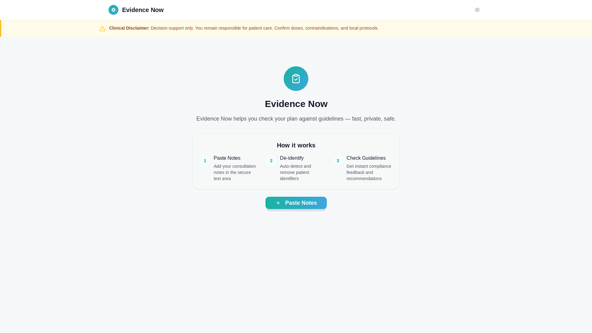 website screenshot of https://evidencenow.org/