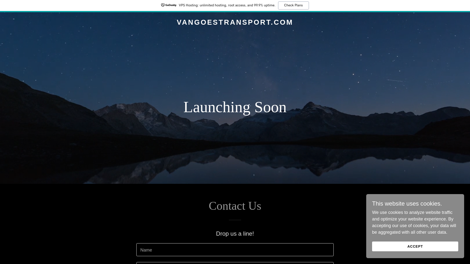 website screenshot of https://vangoestransport.com/