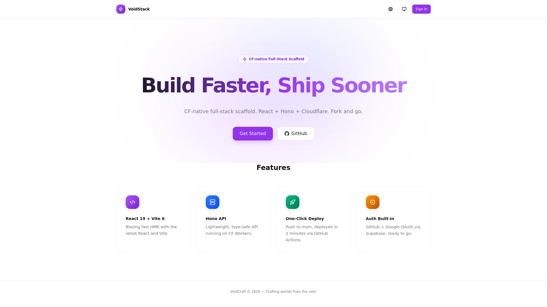 website screenshot of https://voidstack-v2-admin.pages.dev/