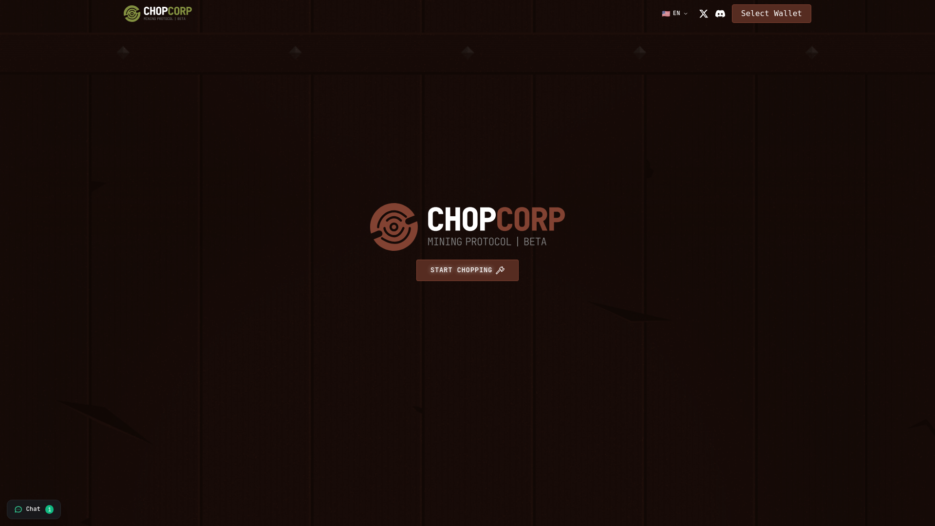 website screenshot of https://chopcorp.live/