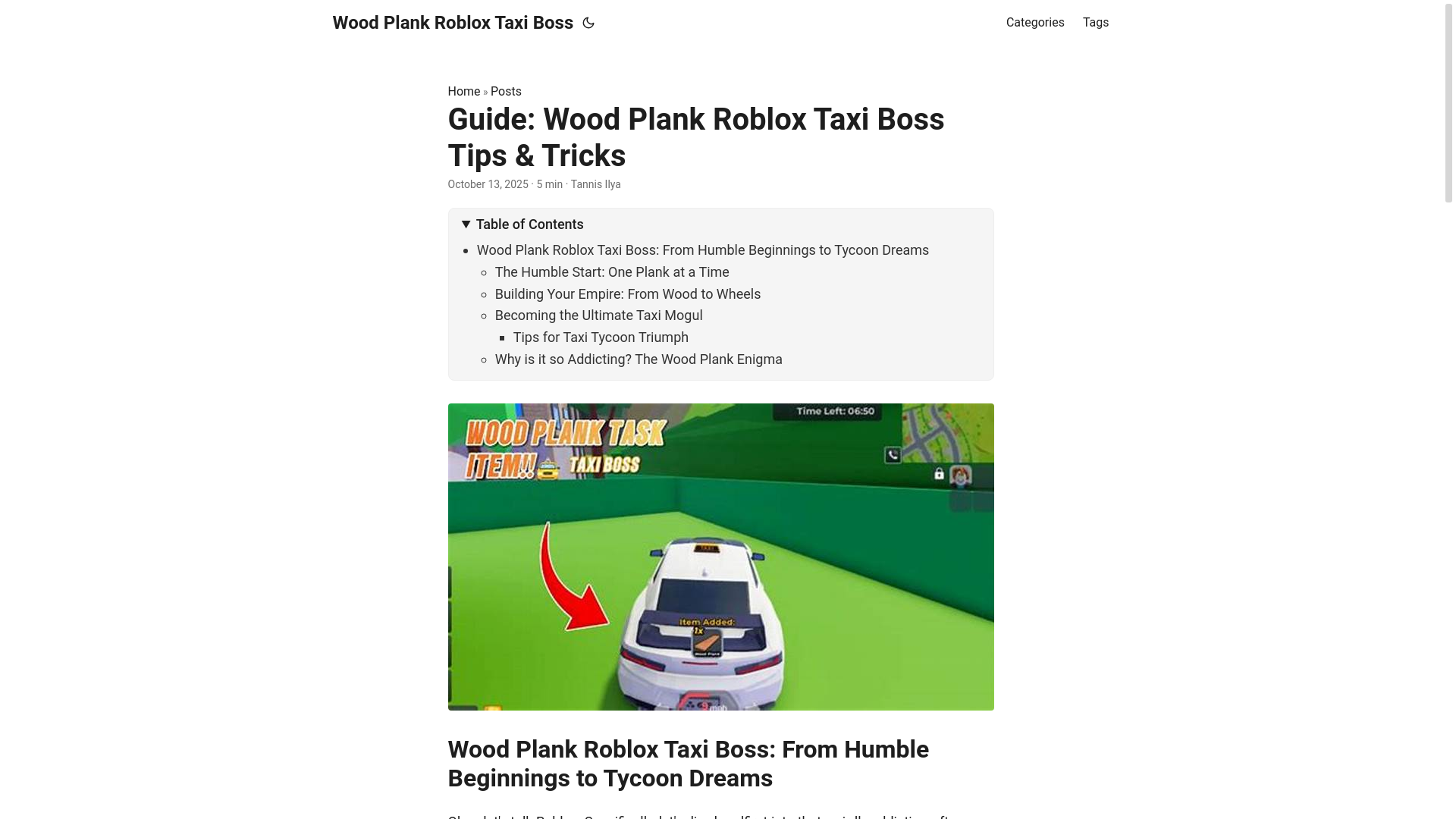 website screenshot of https://wood-plank-roblox-taxi-boss.pages.dev/
