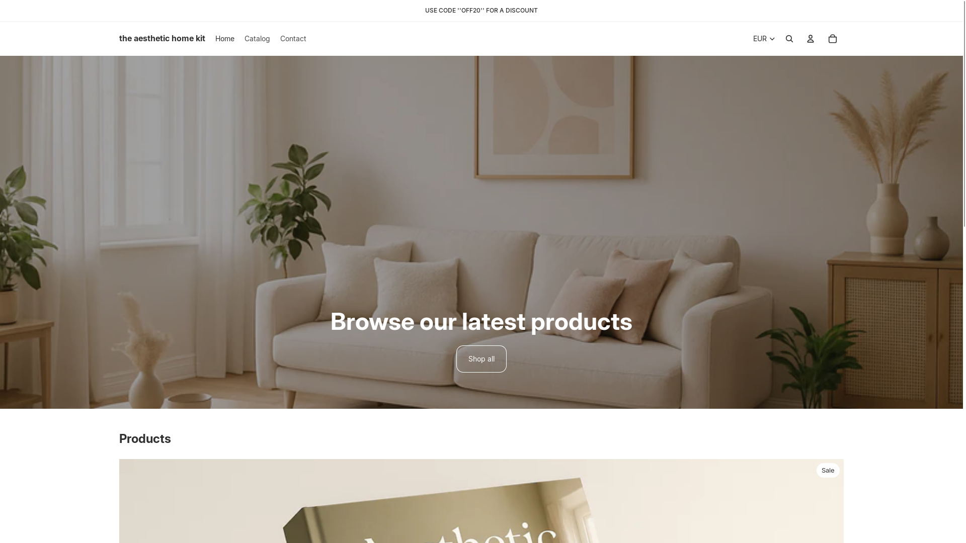 website screenshot of https://aesthetichomekit.com/