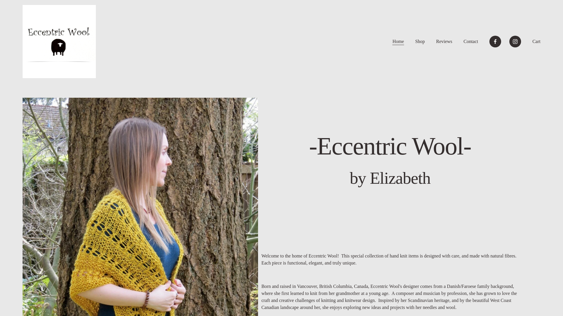 website screenshot of https://eccentricwool.com
