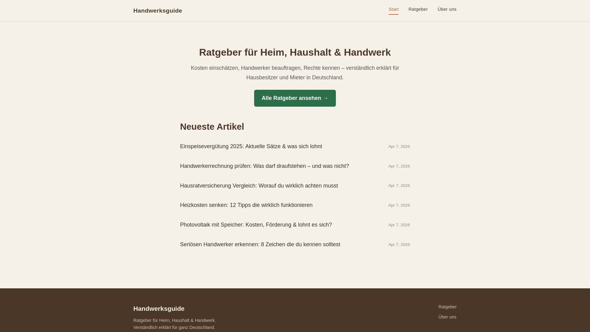 website screenshot of https://handwerksguide.pages.dev/