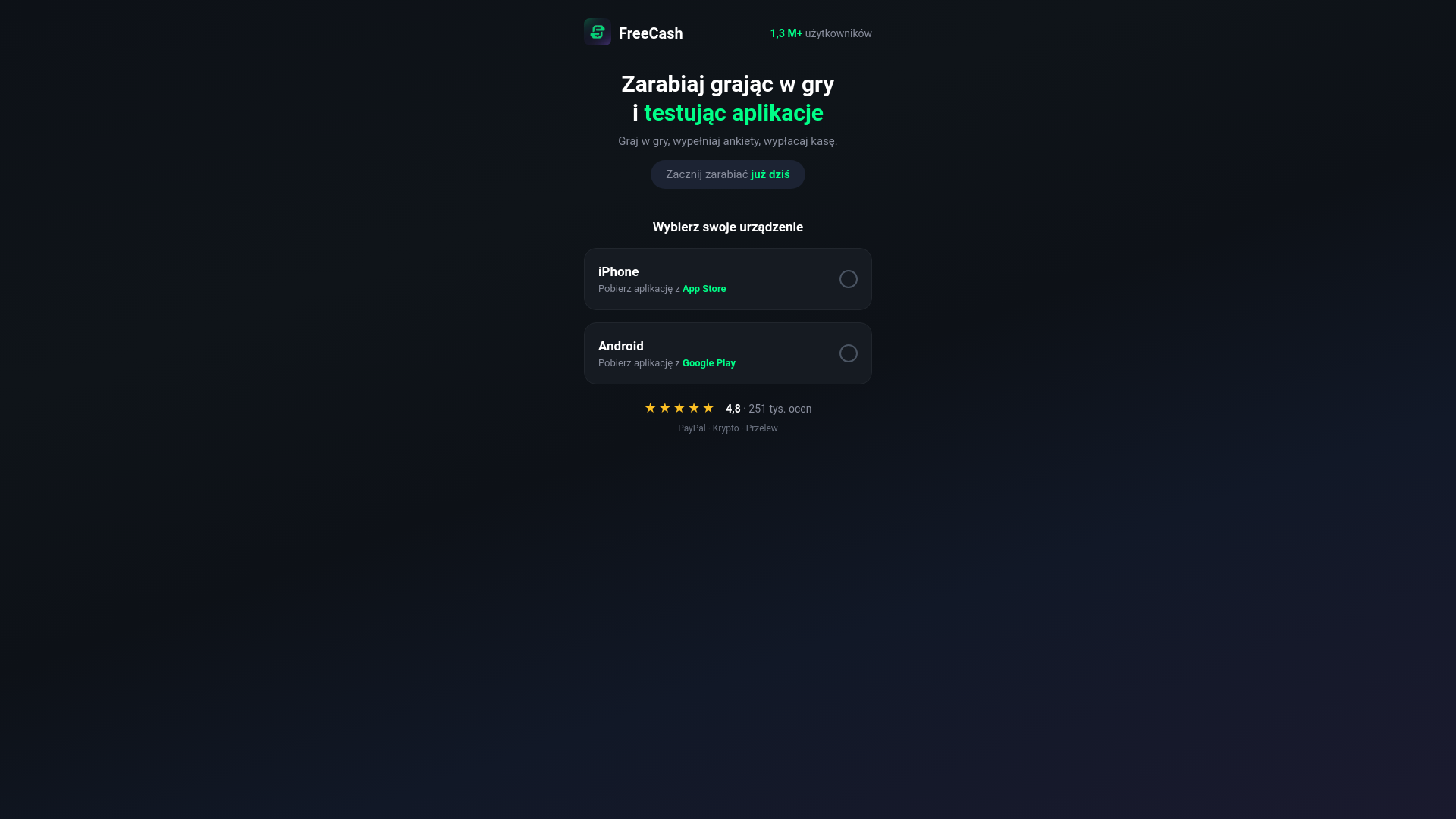 website screenshot of https://freecashpl-8pk.pages.dev/