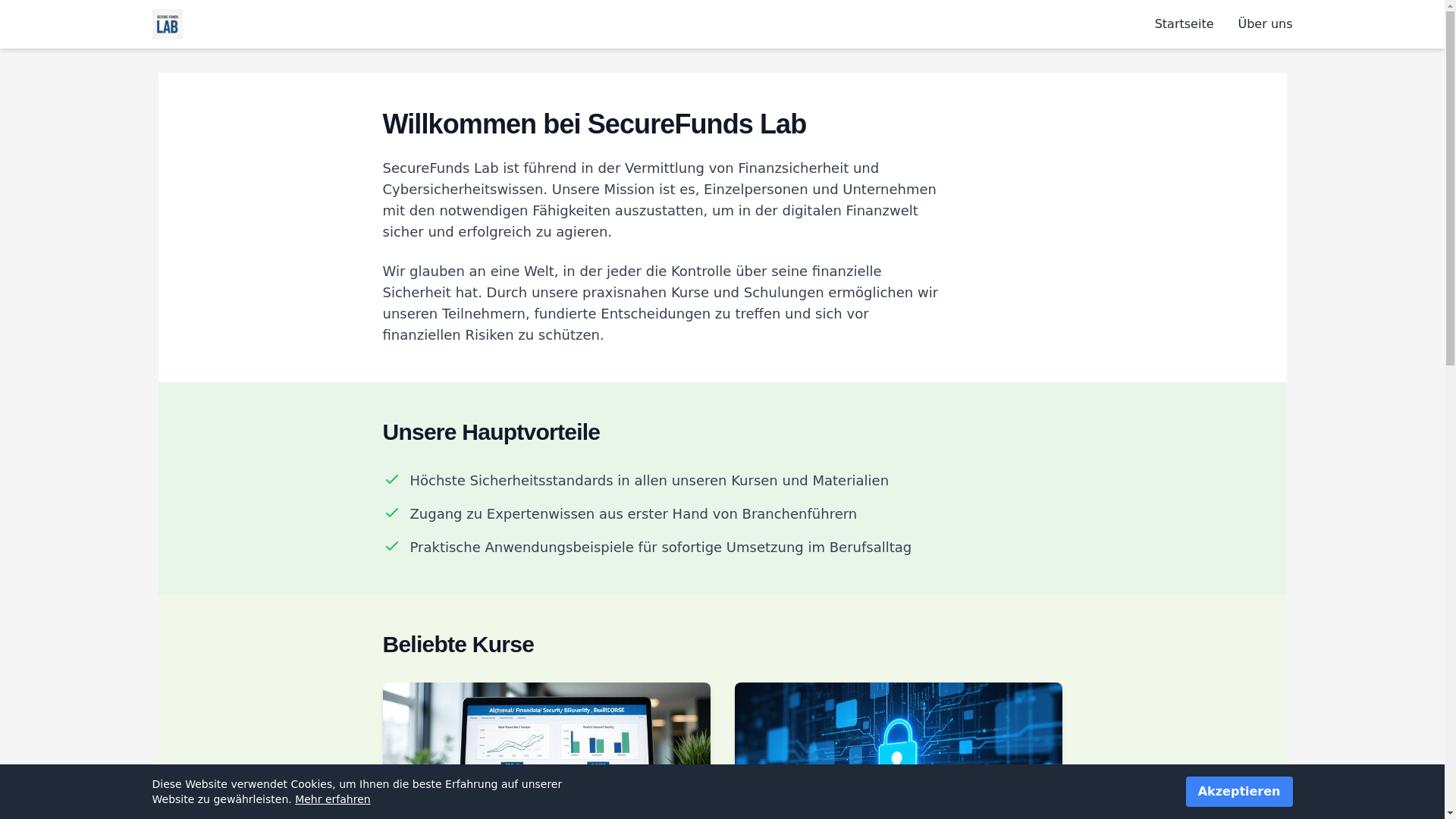 website screenshot of https://securefundslab.org/