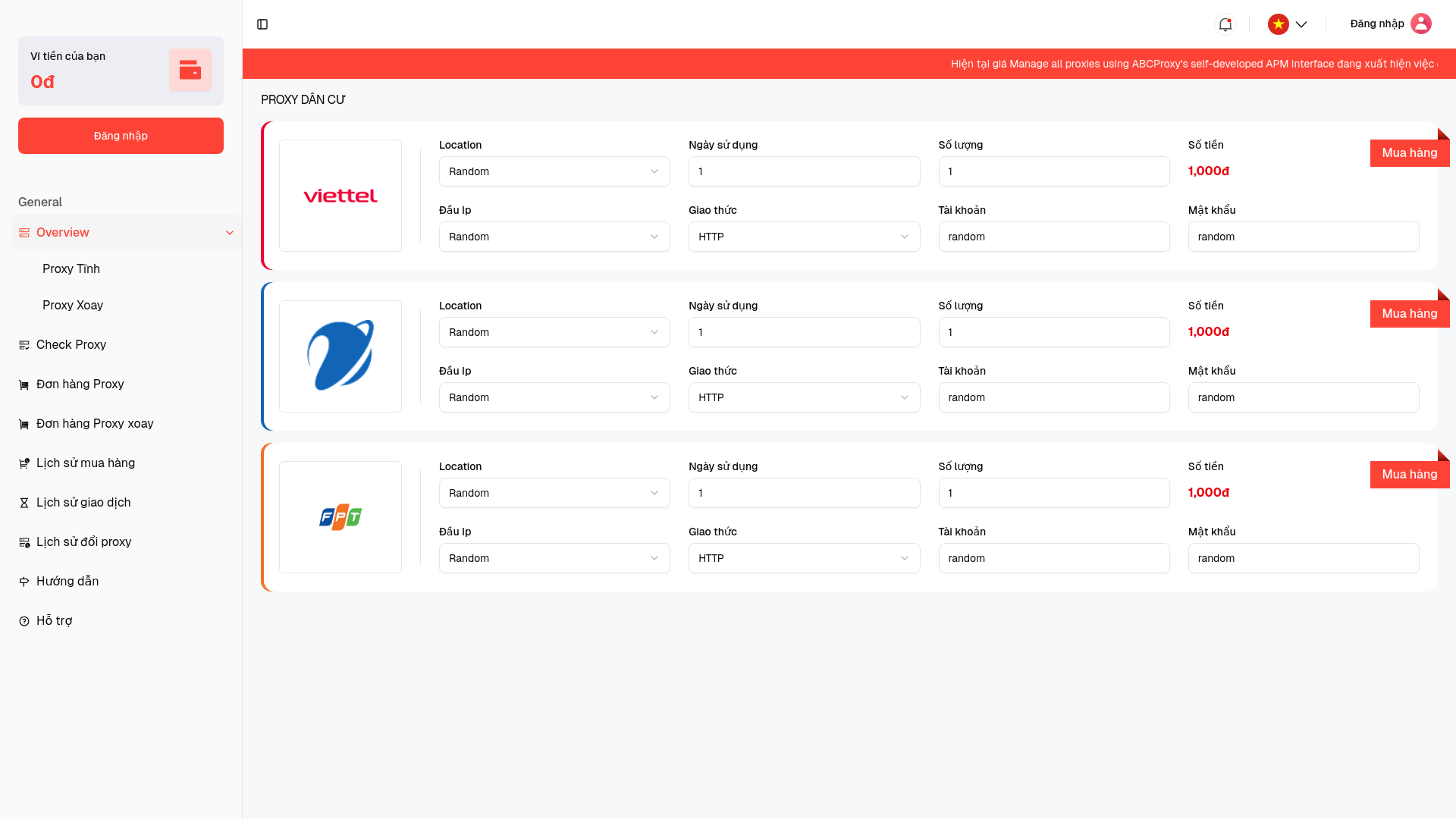 website screenshot of https://nhanproxy1.com/