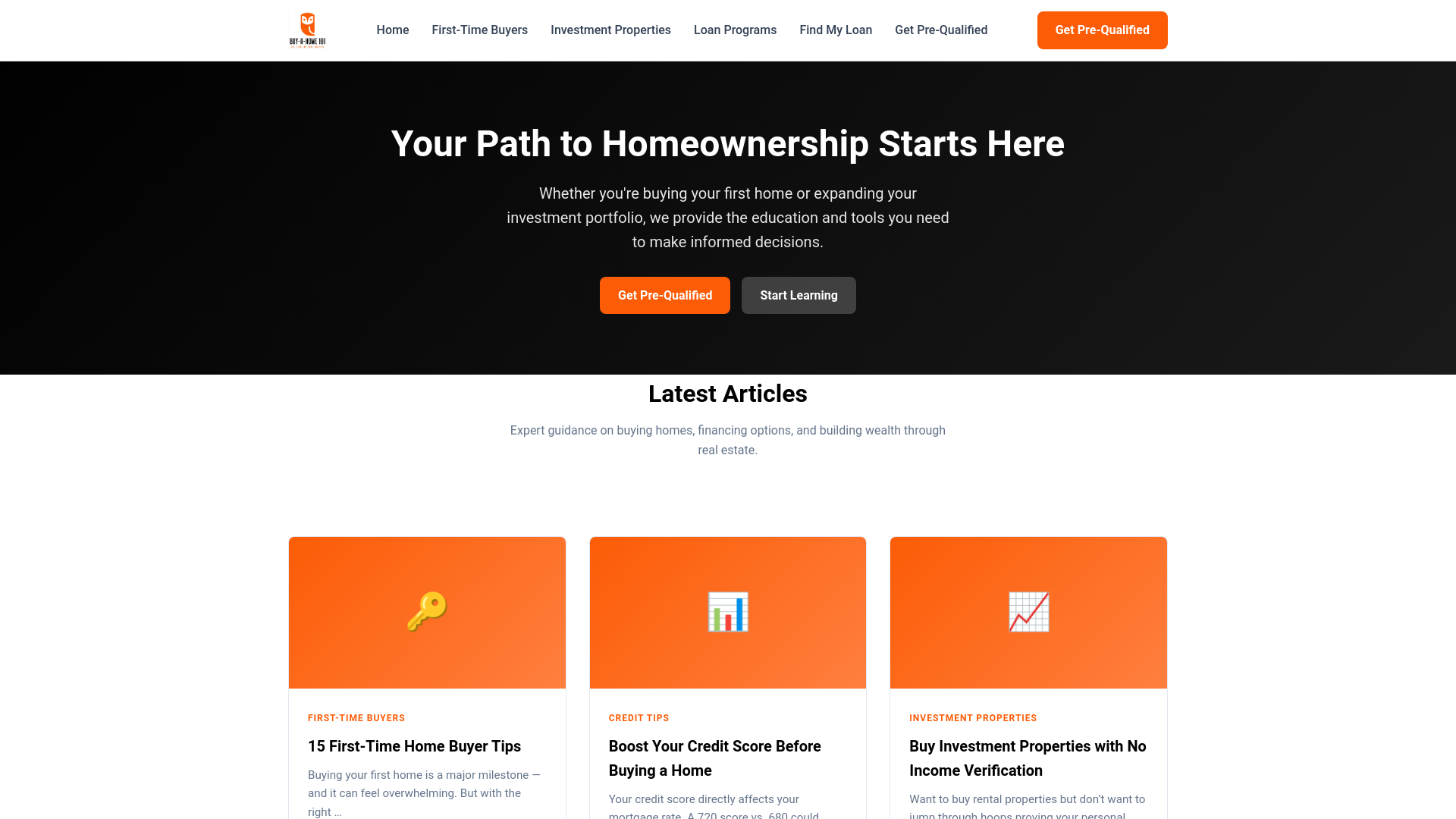 website screenshot of https://buyahome101.pages.dev/