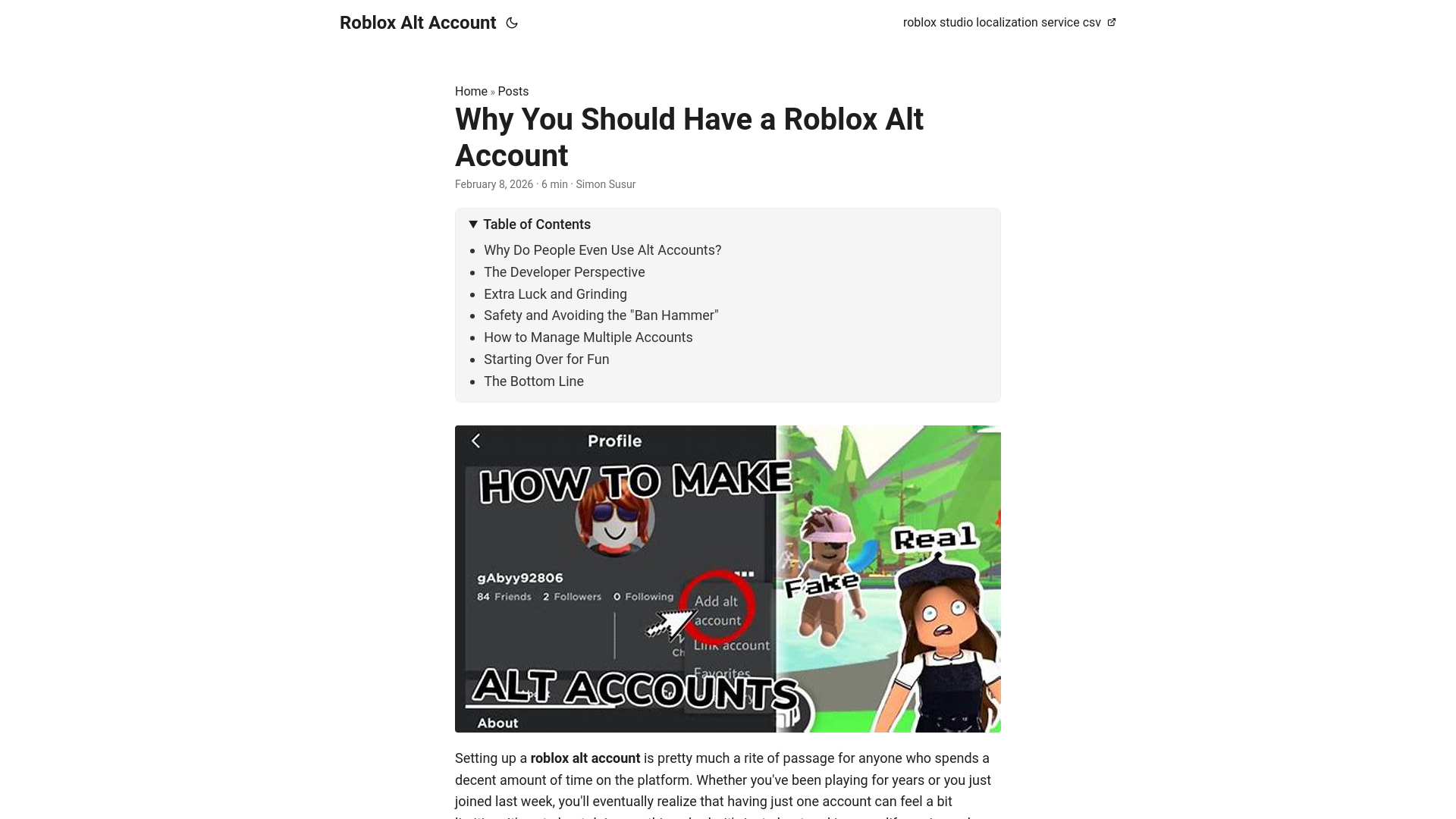 website screenshot of https://roblox-alt-account.pages.dev/