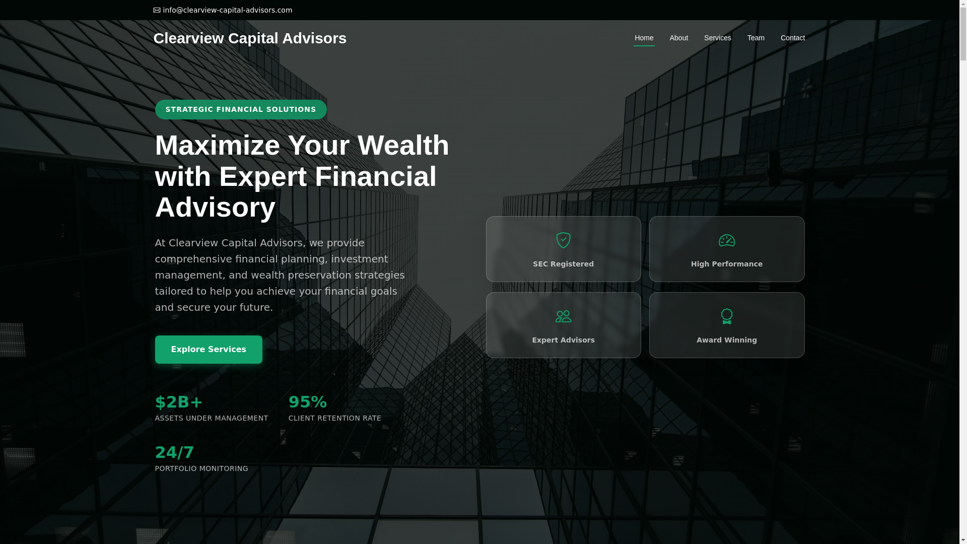 website screenshot of https://clearview-capital-advisors.pages.dev/