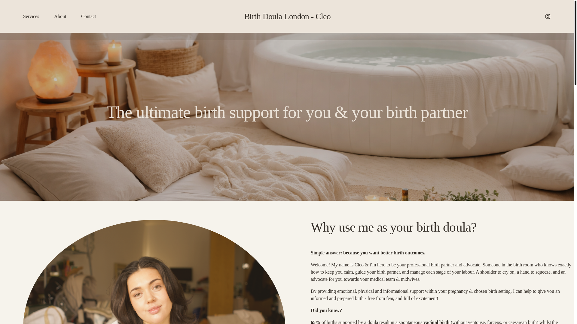 website screenshot of https://birthdoulalondon.com/