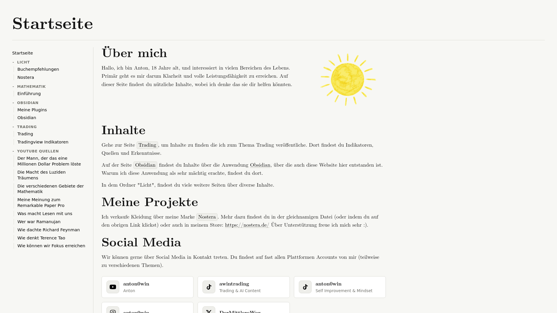 website screenshot of https://antonwinter.com