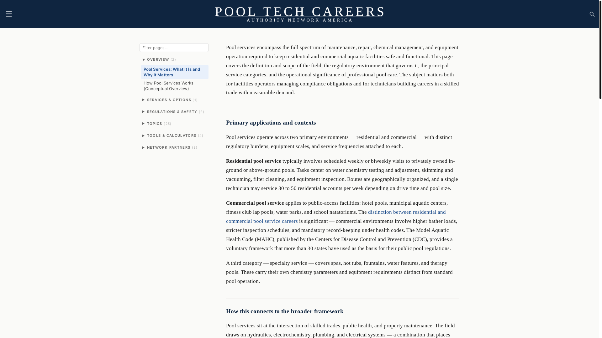 website screenshot of https://pooltechcareers.com
