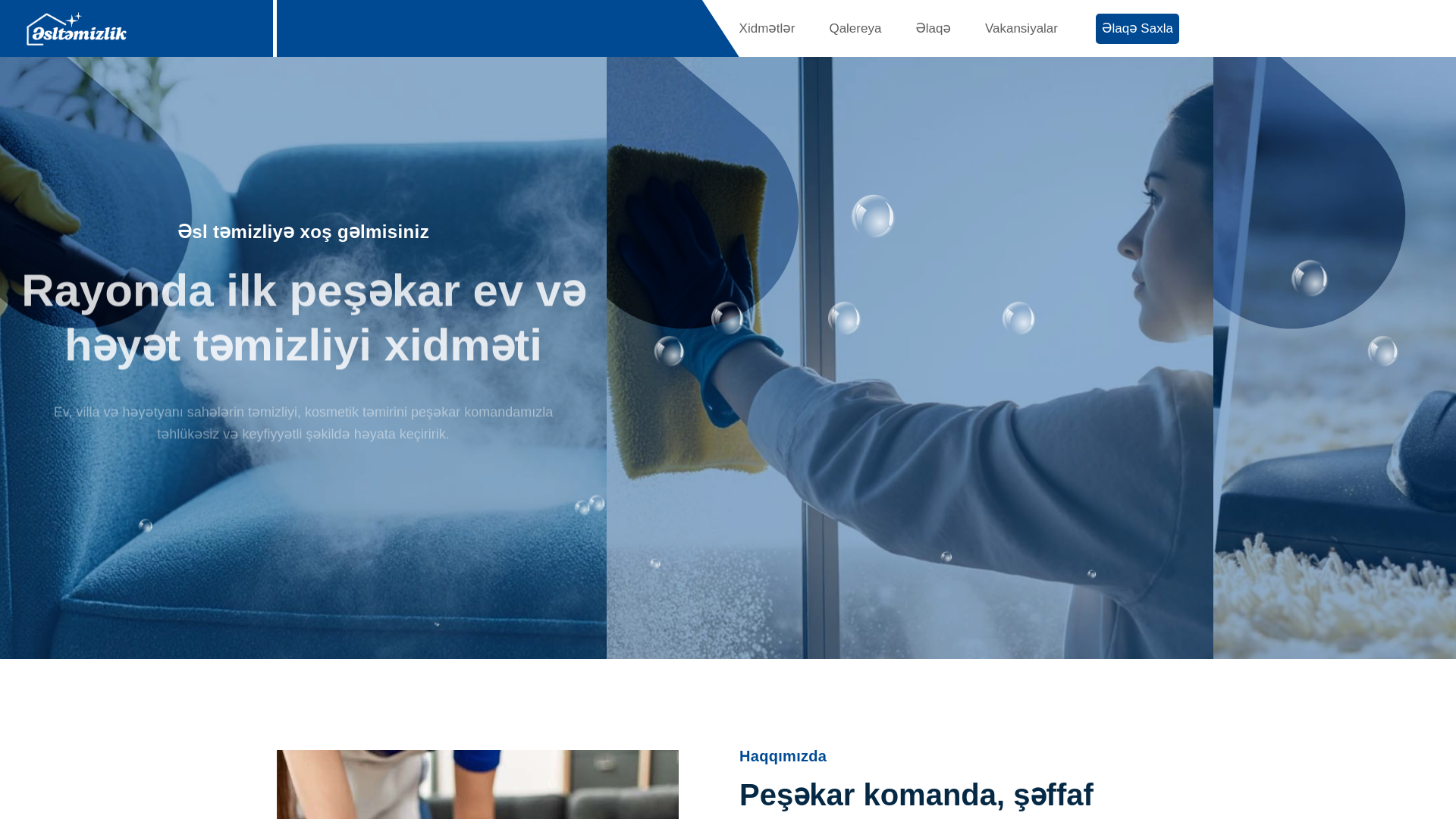 website screenshot of https://esltemizlik.az/