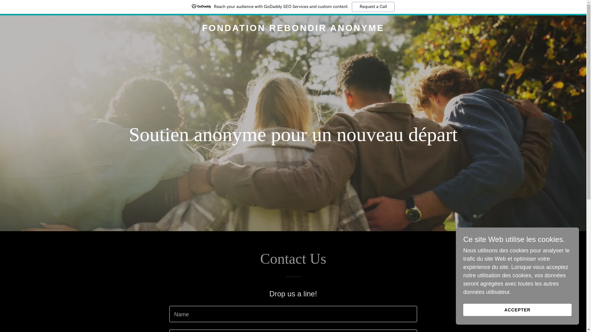 website screenshot of https://fondationrebondiranonyme.org/