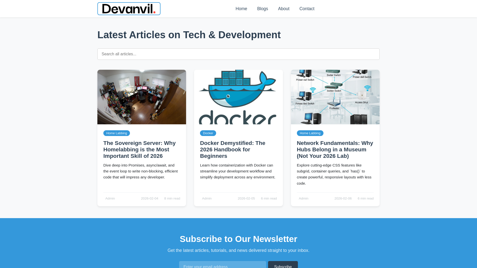 website screenshot of https://devanvil.pages.dev/