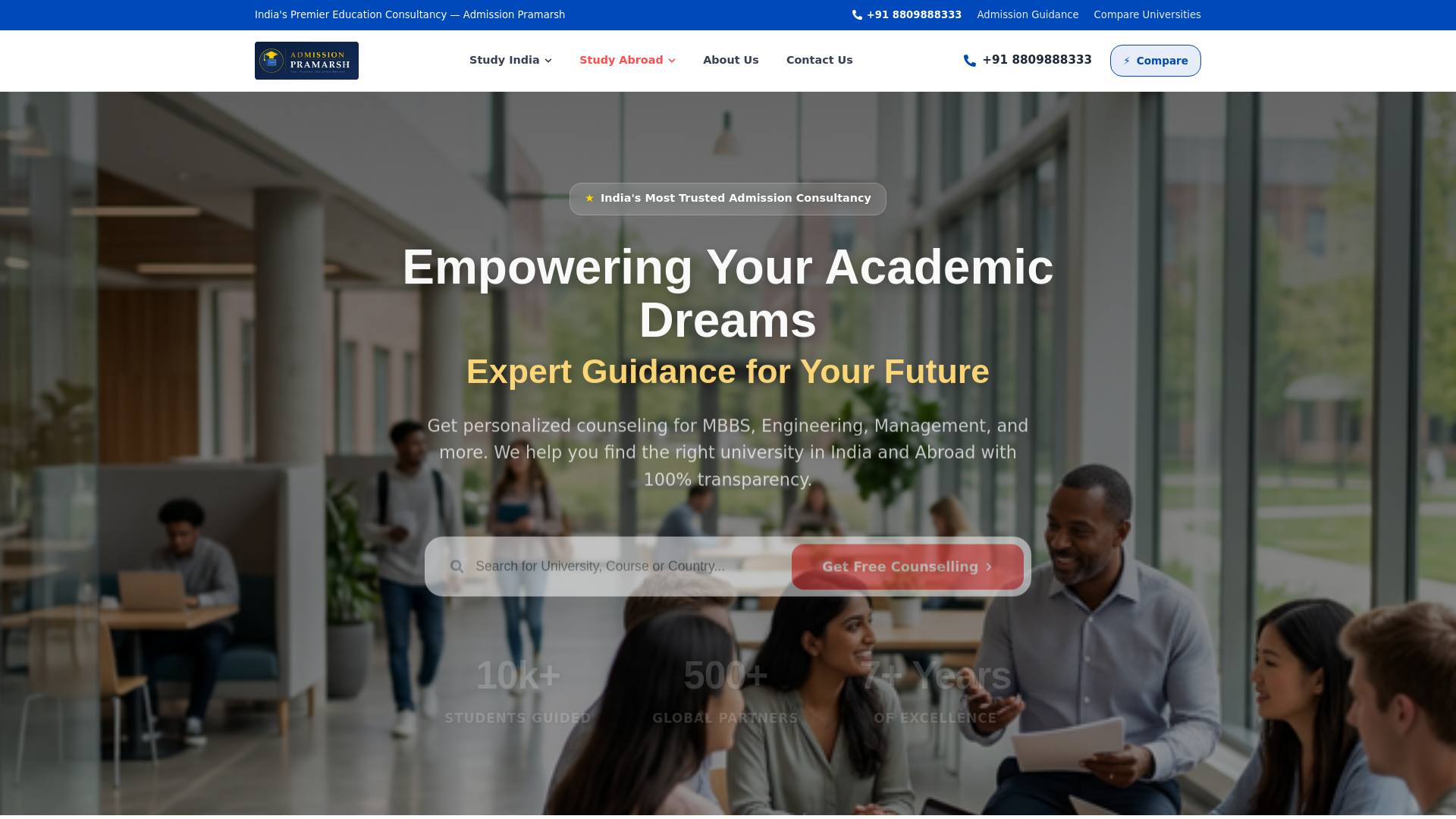 website screenshot of https://shikshaparamarsh.com/