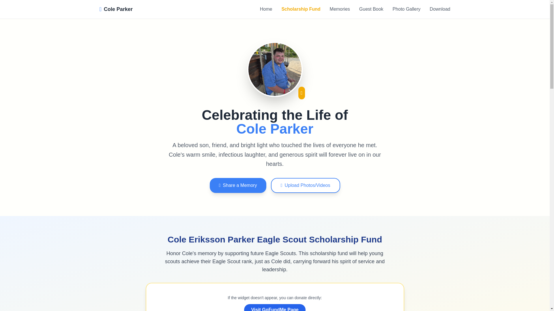 website screenshot of https://coleparker.net/