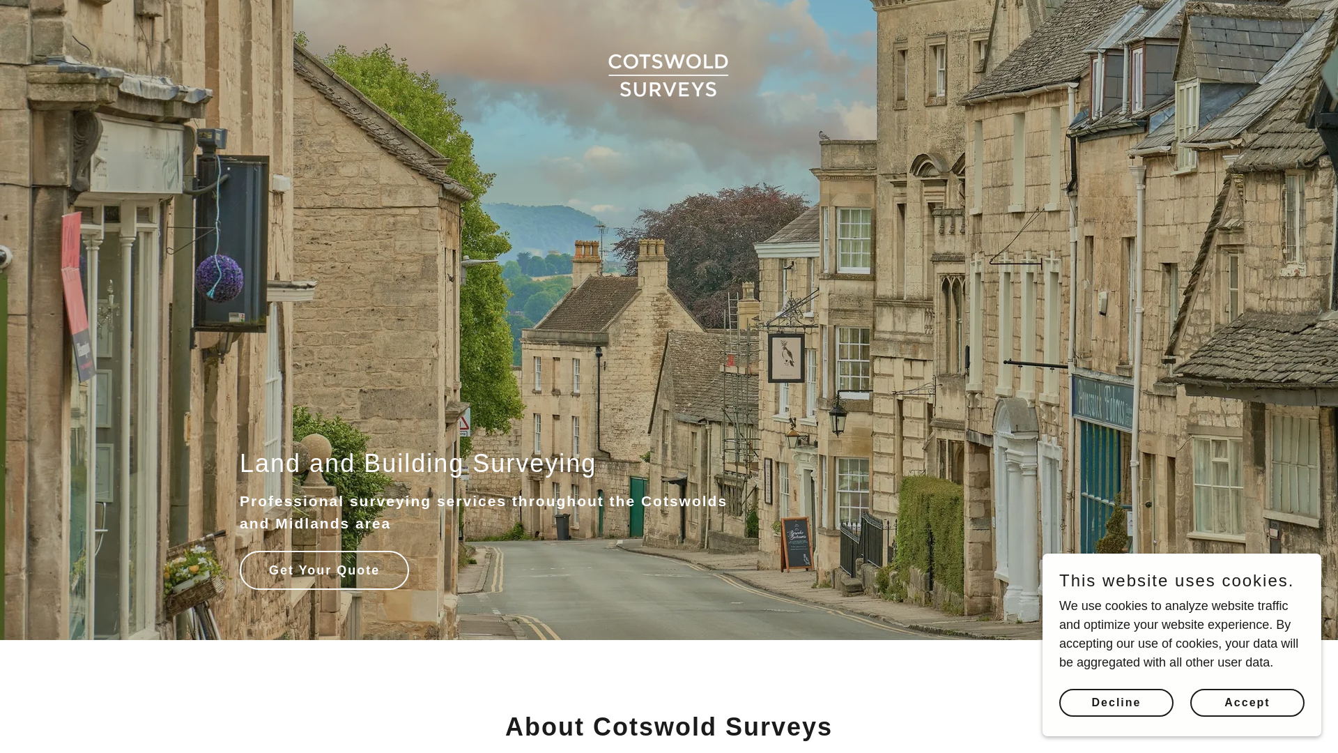 website screenshot of https://cotswoldsurveys.co.uk