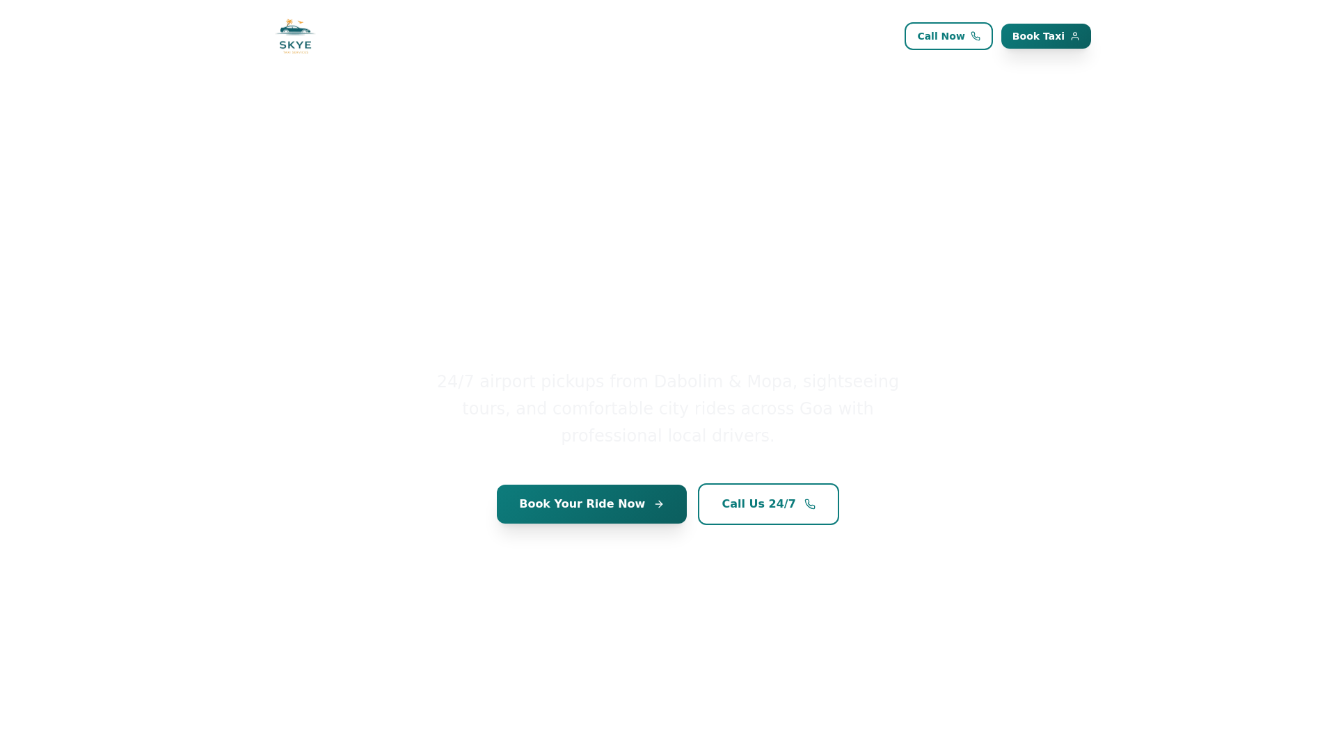 website screenshot of https://skyetaxiservices.com