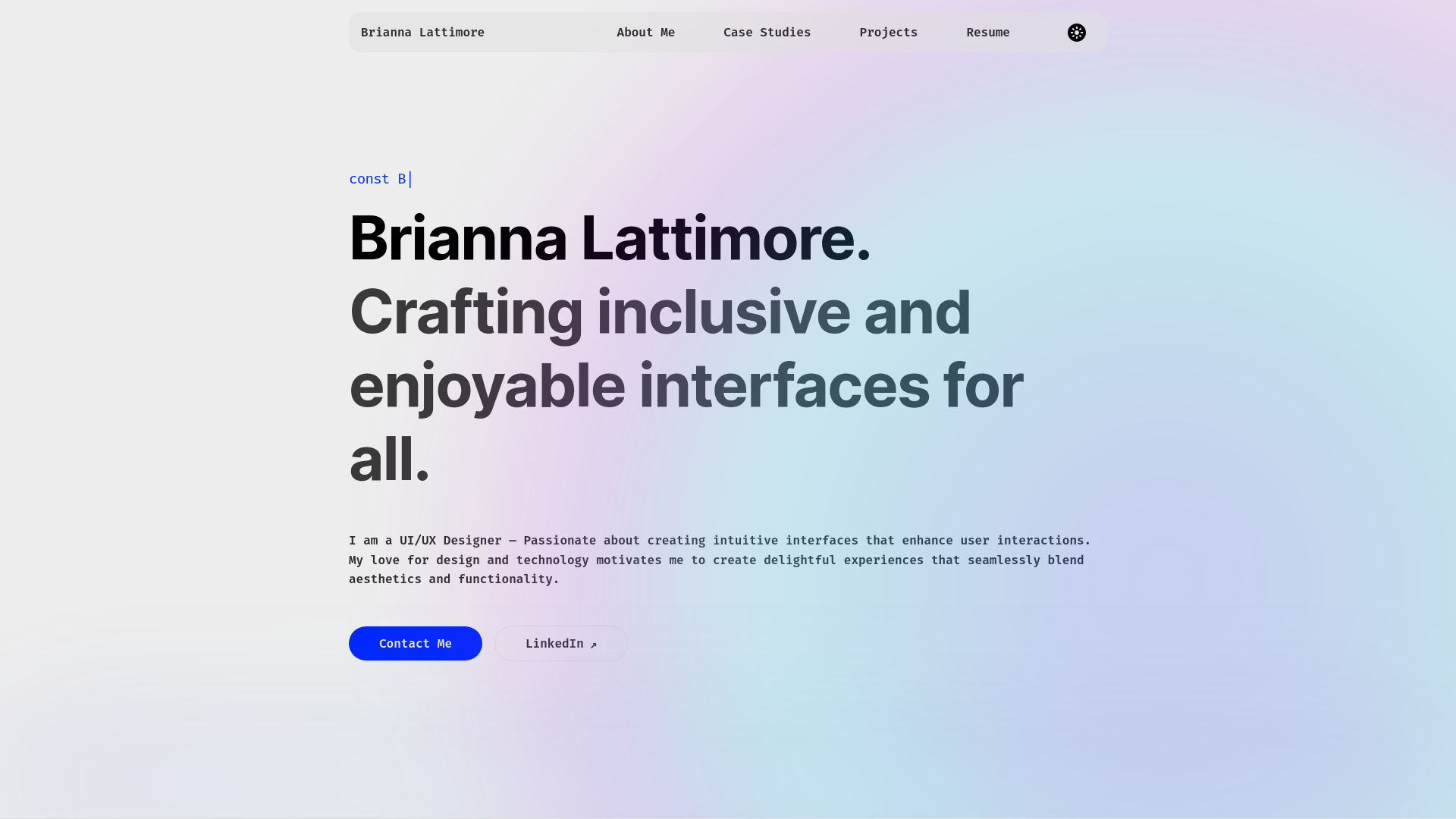 website screenshot of https://briannalattimore.com