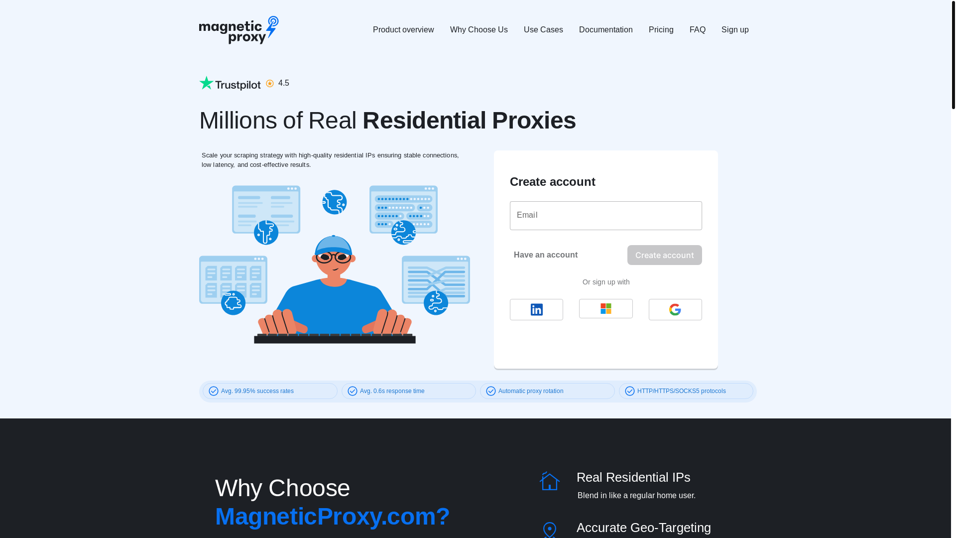 website screenshot of https://www.magneticproxy.com/lp/home