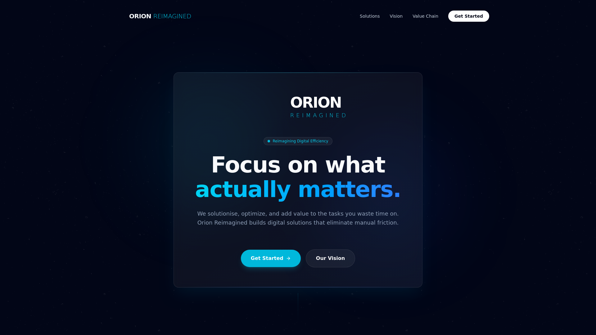 website screenshot of https://orionreimagined.com.au/