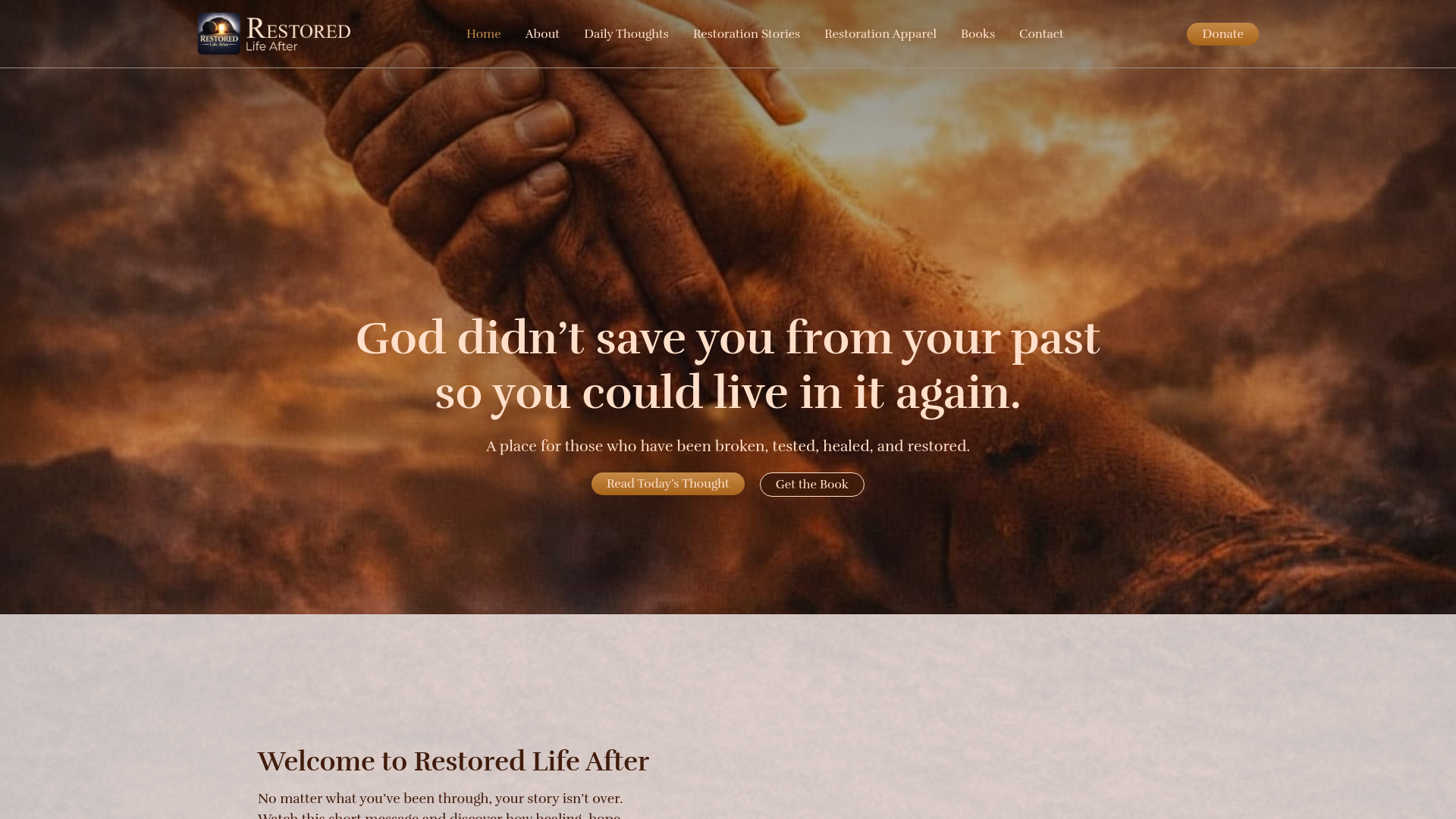 website screenshot of https://brokenrestored.org