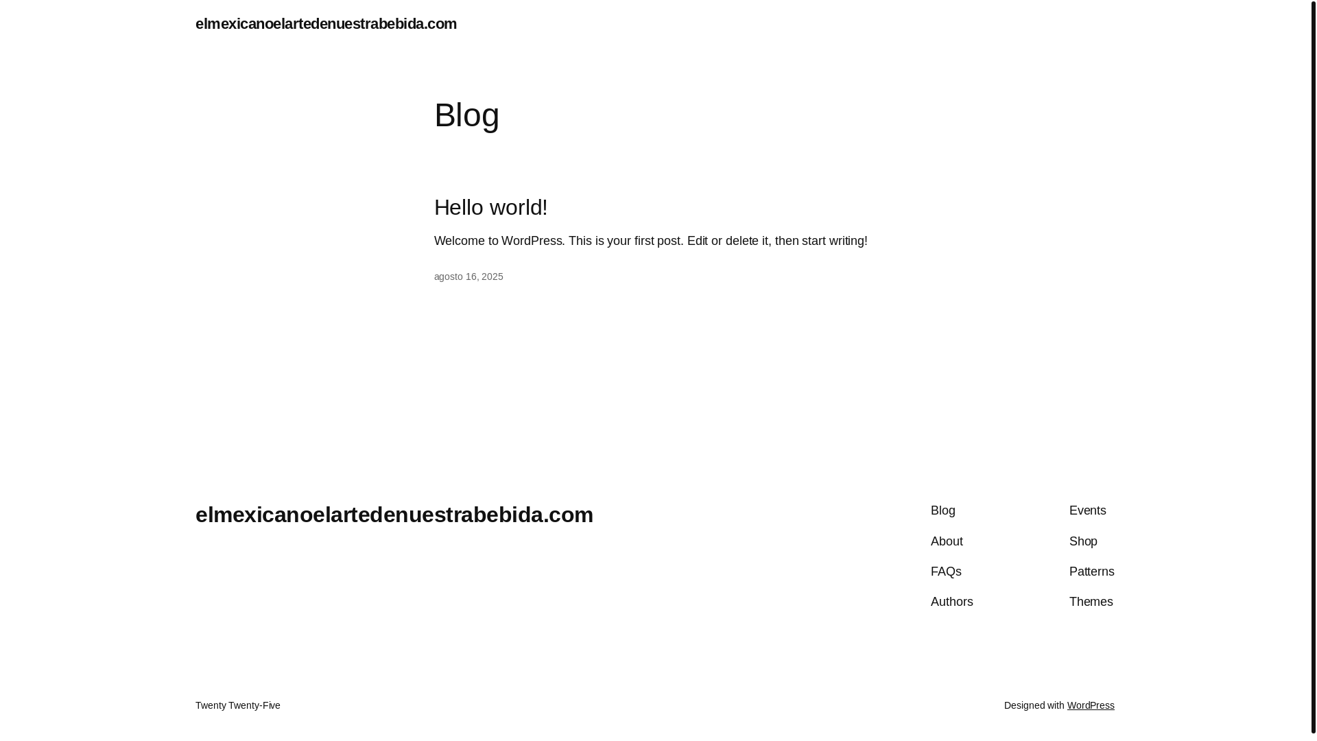 website screenshot of https://elmexicanoelartedenuestrabebida.com/