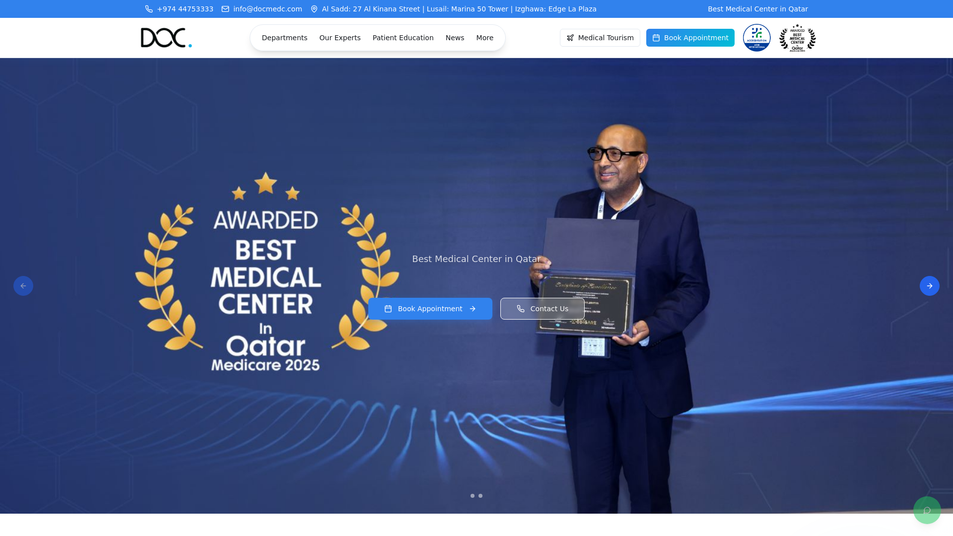 website screenshot of https://docmedc.com/