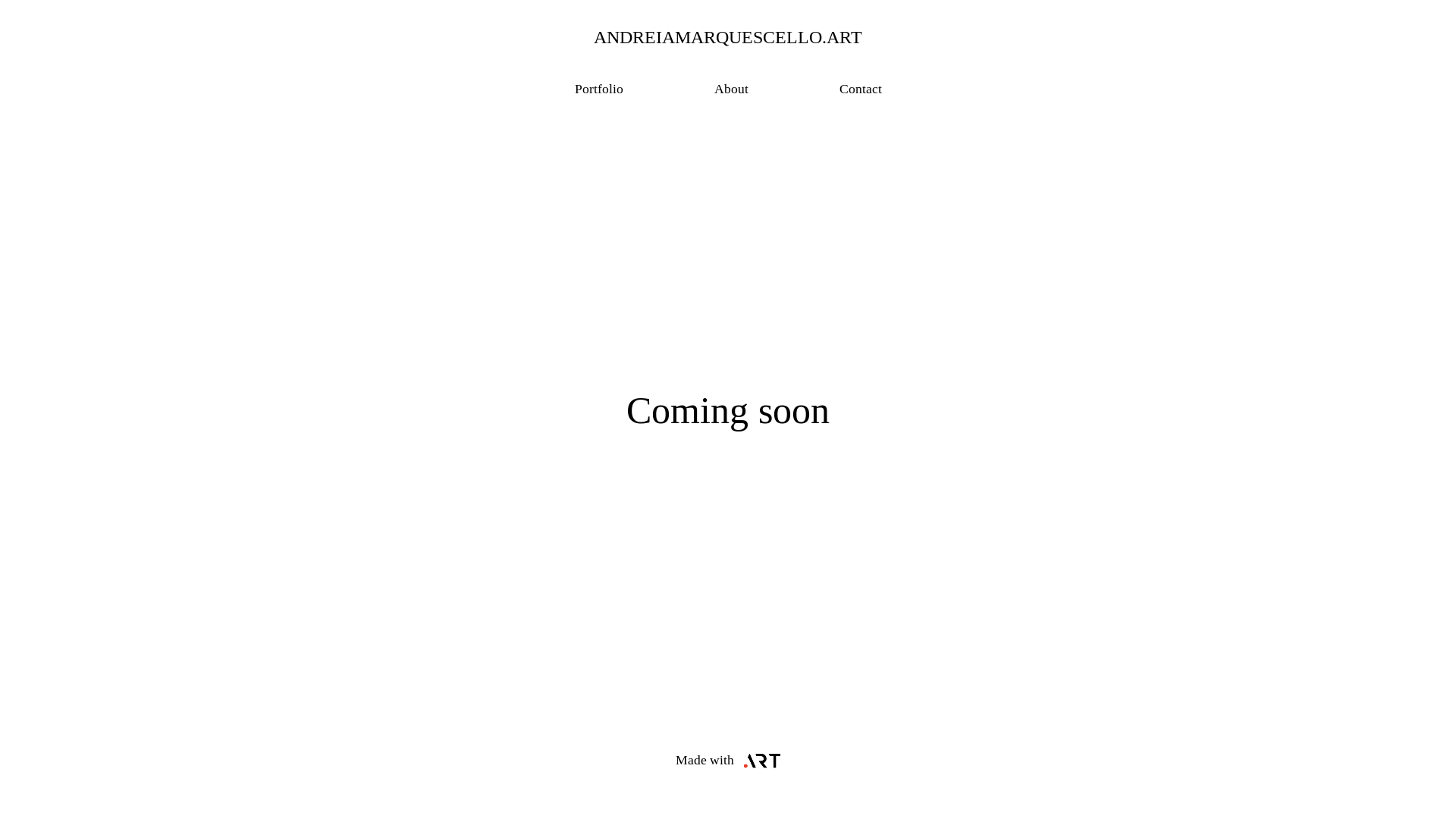 website screenshot of https://andreiamarquescello.art/